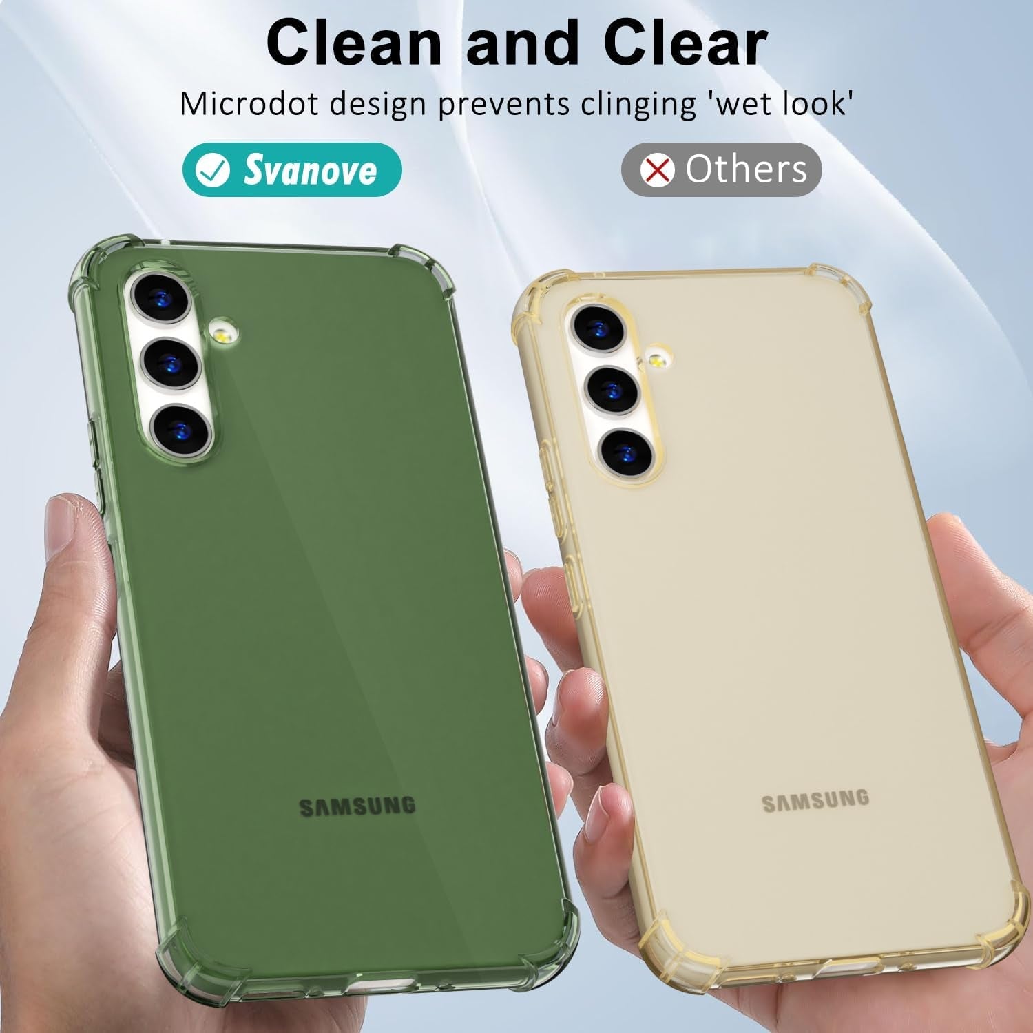For Samsuang Galaxy A54 5G Case Clear, Transparent Jelly Protective Silicone Phone Case Design for Women Girly Cute Simple, Thin Slim Fit Soft Flexible TPU Shockproof Bumper, Clear Green