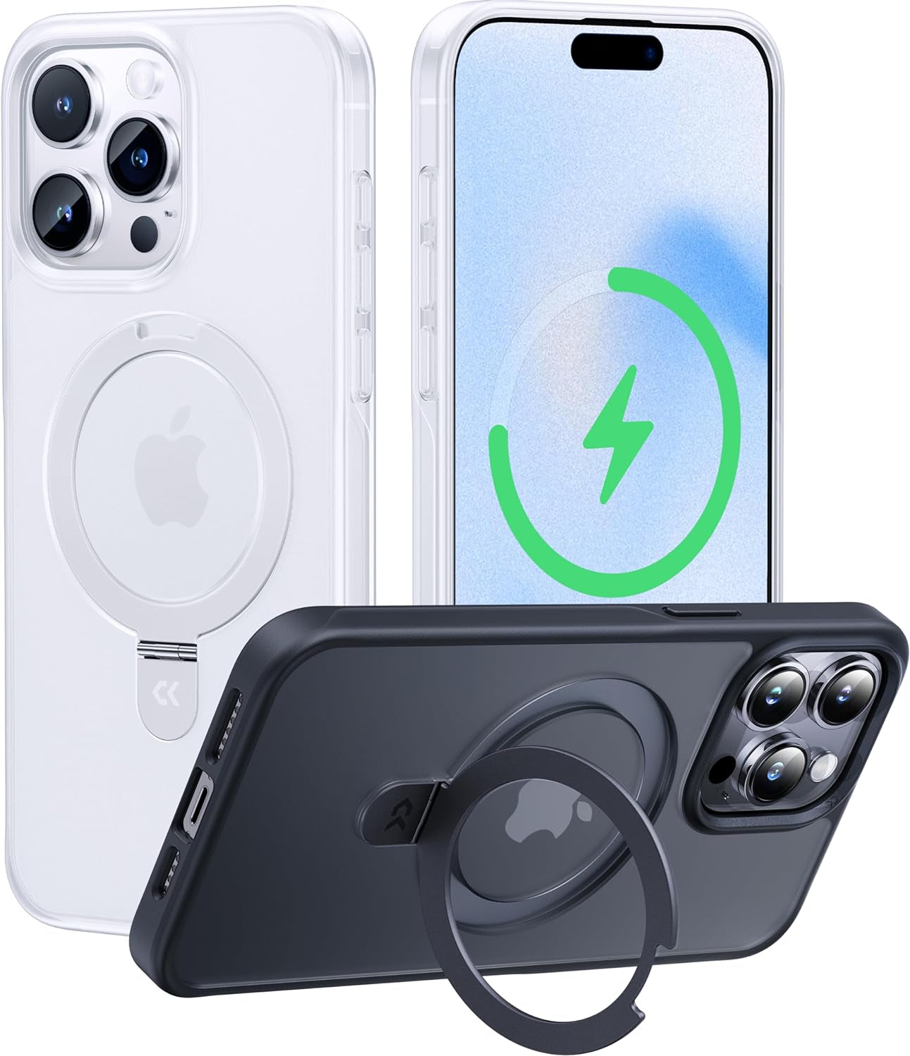 CASEKOO for Iphone 14 Pro Case with Magnetic Ring Stand [Military Drop Protection] [Compatible with Magsafe] Shockproof Slim Translucent Matte Phone Cases 6.1 Inch 2022, Purple  CASEKOO   