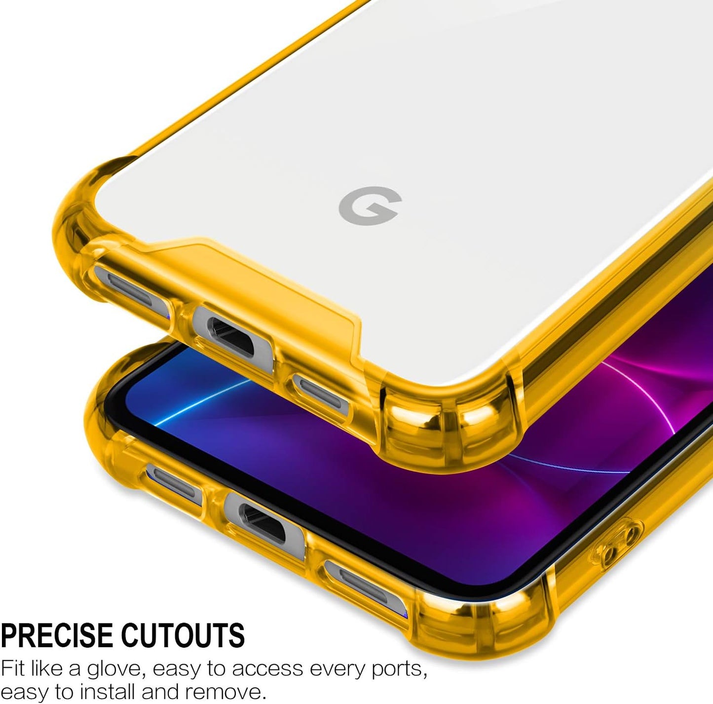 Salawat for Google Pixel 5 Case, Clear Cute Gradient Slim Phone Case Cover Reinforced TPU Bumper Hard PC Back Shockproof Protective Case for Google Pixel 5 6.0 Inch 2020 (Pink Gold)  SALAWAT   