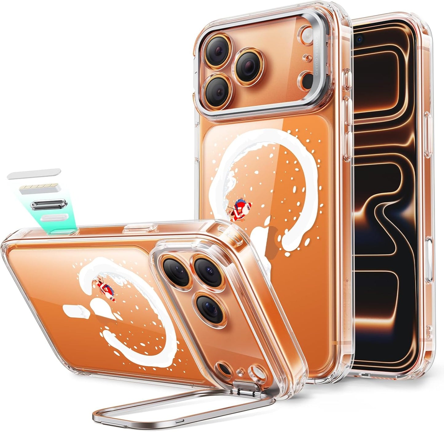 ESR for Iphone 17 Pro Max Case with Stash Stand, Camera Control Cover Compatible with Magsafe, Military-Grade Drop Protection Phone Case for Iphone 17 Pro Max, Scratch-Resistant Back Cover, Clear