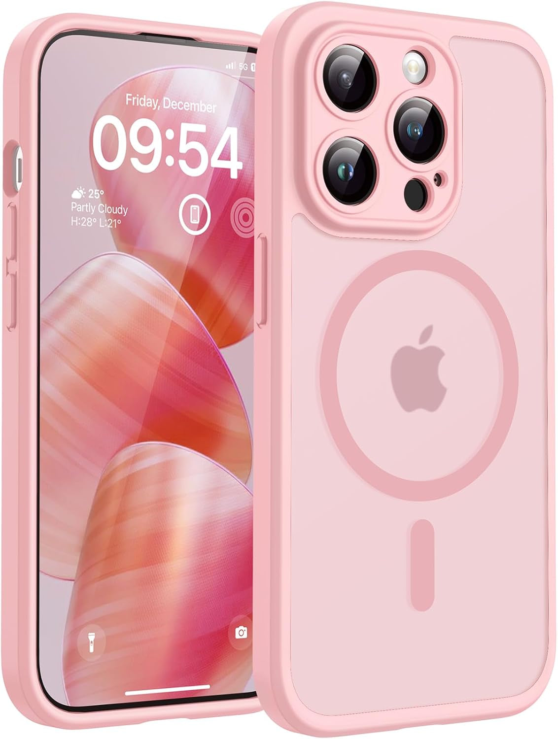 TOCOL for Iphone 17 Pro Case, Compatible with Magsafe, Full Camera Protection, Built-In Magnetic Ring, Drop Protection, Translucent Matte Phone Case for Iphone 17 Pro 6.3 Inch (Black)