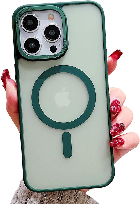 Misscase Magnetic for Iphone 14 Pro Max Case Compatible with Magsafe,[Military Grade Protection] Magnetic Phone Case Translucent Matte Anti-Scratch Shockproof Protective Case Cover Green  Misscase   