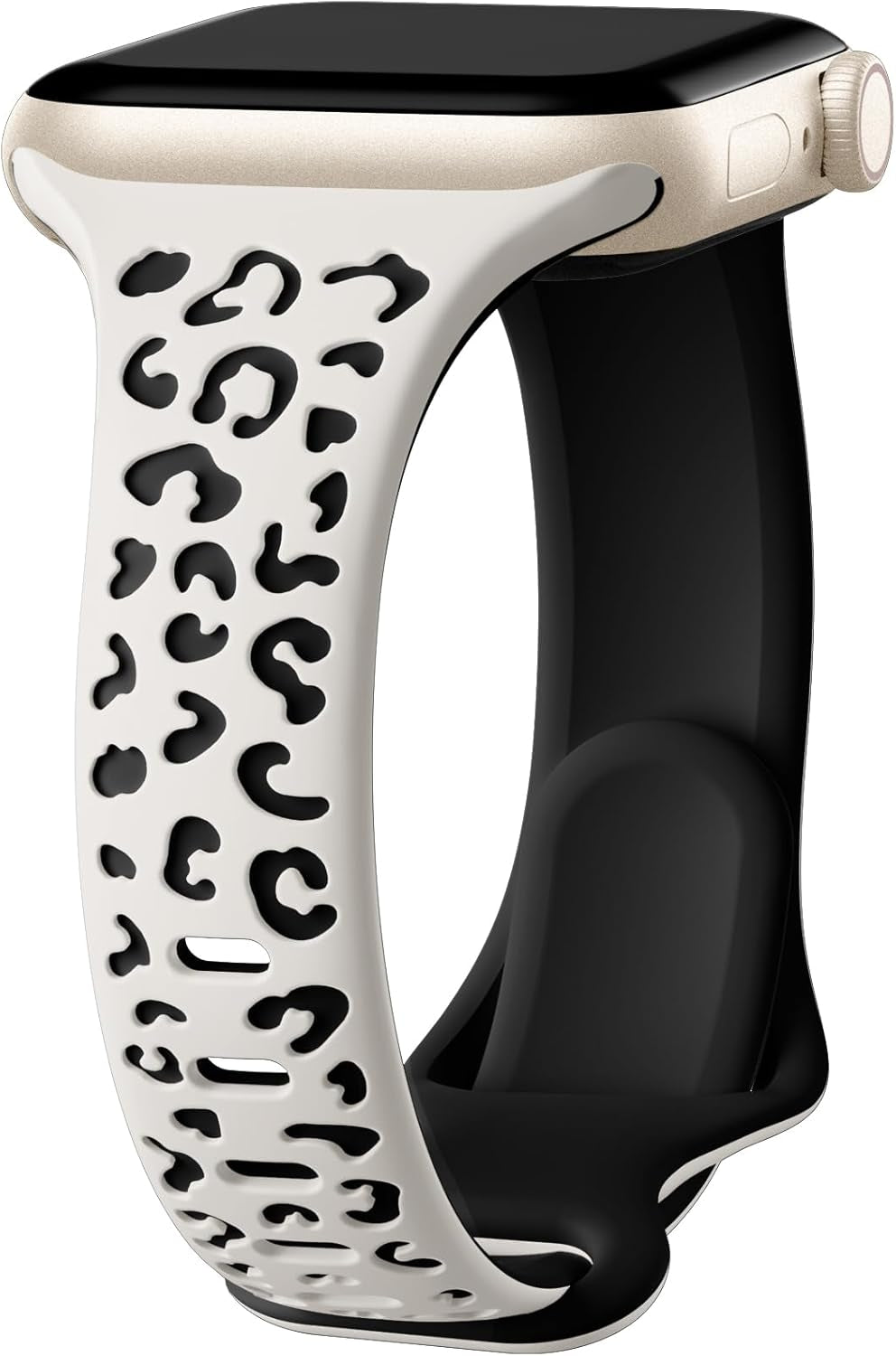 Daqin Slim Leopard Engraved Band Compatible with Apple Watch Bands 40Mm 38Mm 41Mm 44Mm 45Mm 42Mm Women, Soft Silicone Feminie Cheetah Thin Sport Wristbands for Iwatch Bands Series 9 8 7 6 5 4 3 2 1 SE