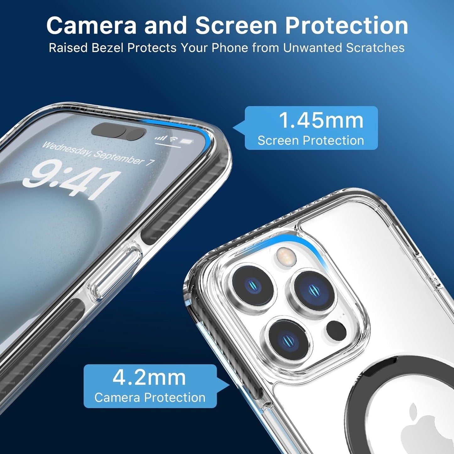 MYBAT PRO Lure Series Iphone 15 Pro Max Case with Magnetic Ring Stand[Compatible with Magsafe],Slim Thin Shockproof Transparent Bumper Cover,Non-Yellowing Iphone Case for Iphone 15 Pro Max  Valor Communication Inc.   