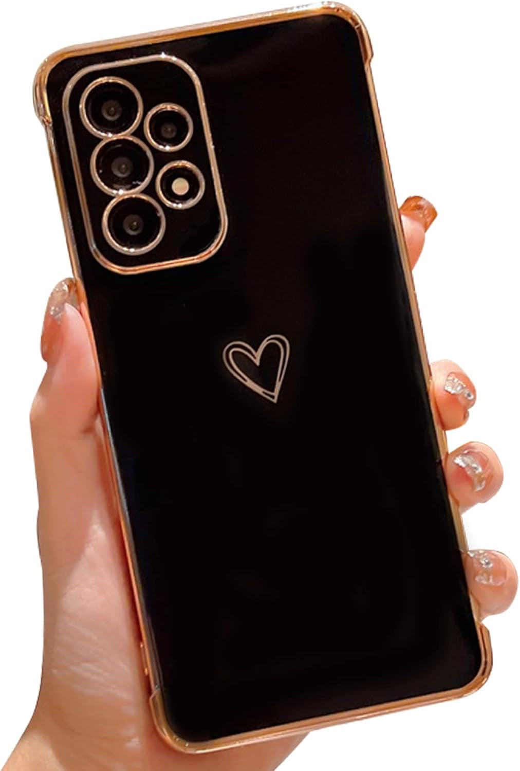 Designed for Samsung Galaxy A53 5G Case, Electroplating Love Phone Case,Full Camera Protection & Raised Reinforced Corners Shockproof Soft TPU Case -Candy Blue