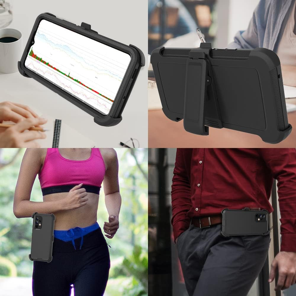 Compatible with Samsung Galaxy A53 5G Case, with Belt Clip Holster Heavy Duty Rugged Shockproof Full Body Protection Kickstand Phone Case for Samsung Galaxy A53 5G (Black)