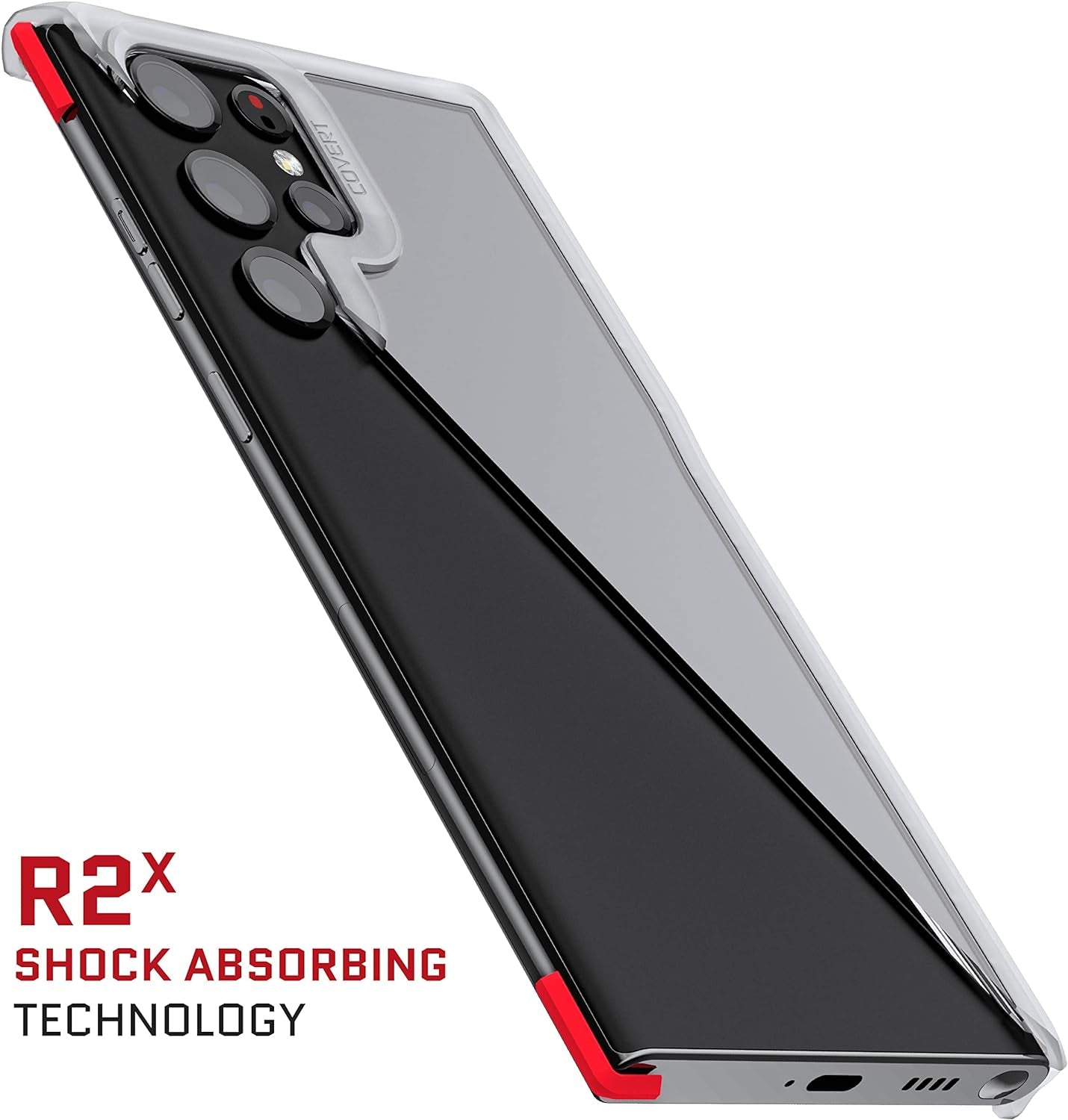 Ghostek COVERT S22 Ultra Case Clear with Spen Stylus Access and Shockproof Protection Premium Slim Lightweight Design Protective Phone Cover Designed for 2022 Samsung Galaxy S22Ultra 5G (6.8") (Clear)