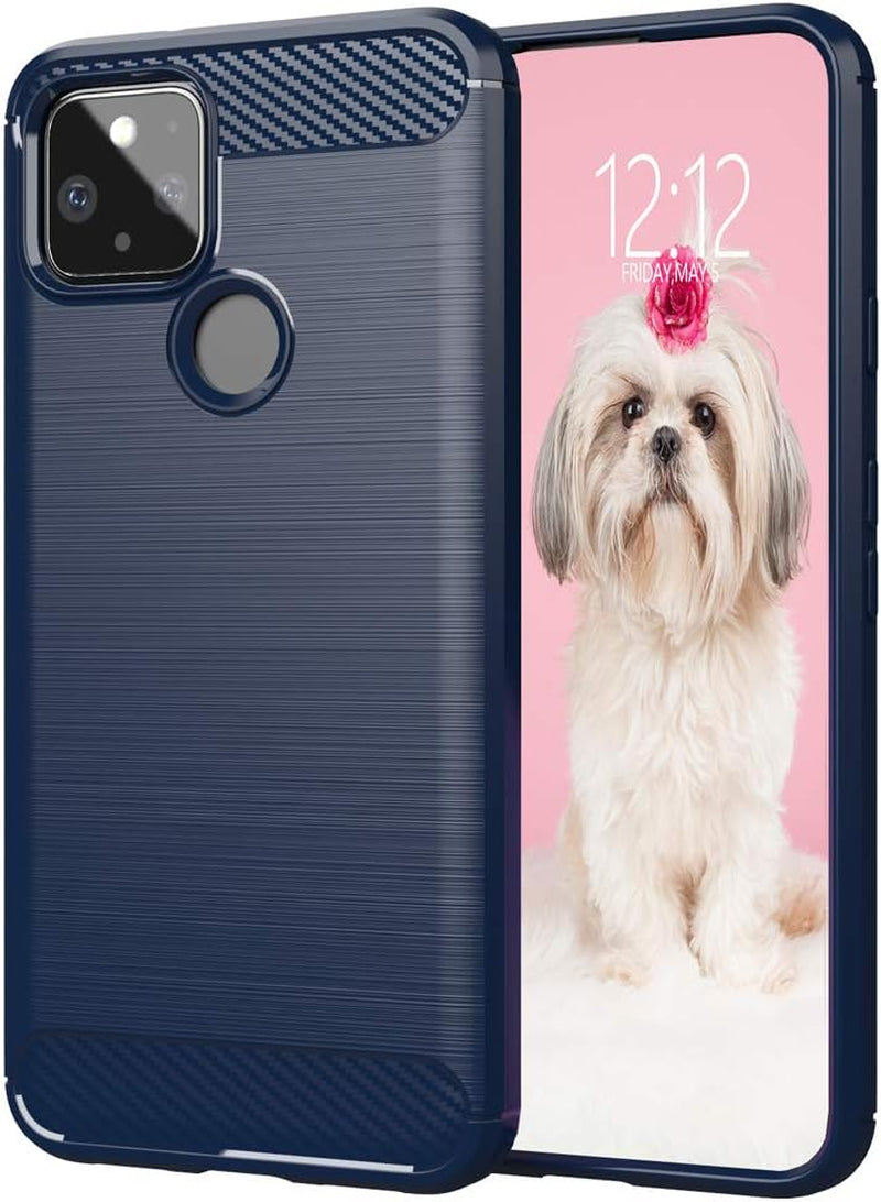 For Google Pixel 5 Clear Case,Slim Thin Soft Skin Silicone Flexible TPU Rubber Gel Lightweight Anti-Scratch Shockproof Protective Cases Cover for Google Pixel 5,Crystal Clear  KEEPCA Brushed Blue  