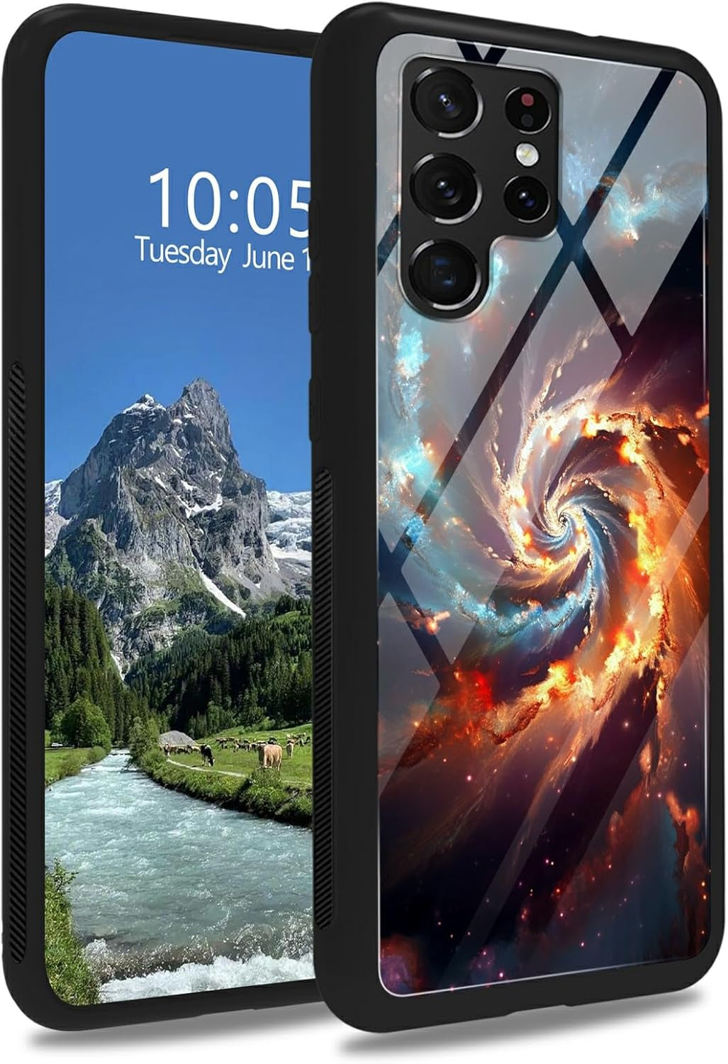 Case for Samsung Galaxy A14 5G,Galaxy A14 5G Case,Tempered Glass Back Cover Soft TPU Bumper Fashion Men Women Phone Case Shockproof Protective Cover for Samsung A14 5G,Astronaut