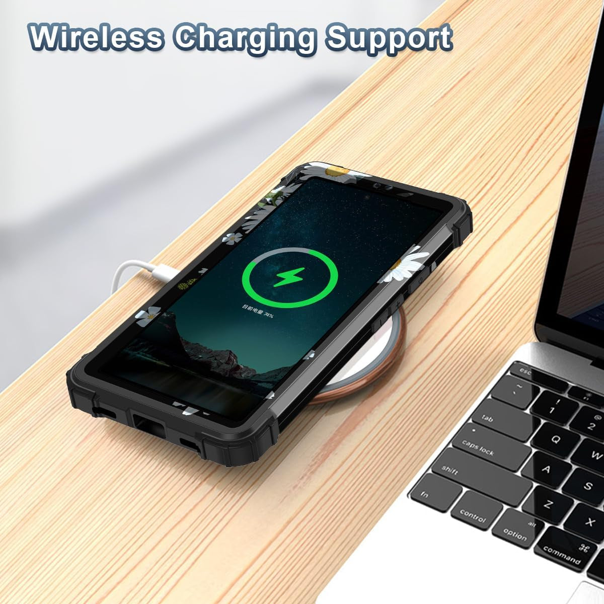 Hekodonk for Google Pixel 6 Case,Heavy Duty Shockproof Protection Hard Plastic+Silicone Rubber Hybrid 3 in 1 Drop Protective Case for Google Pixel 6 Black Flower  Hekodonk   