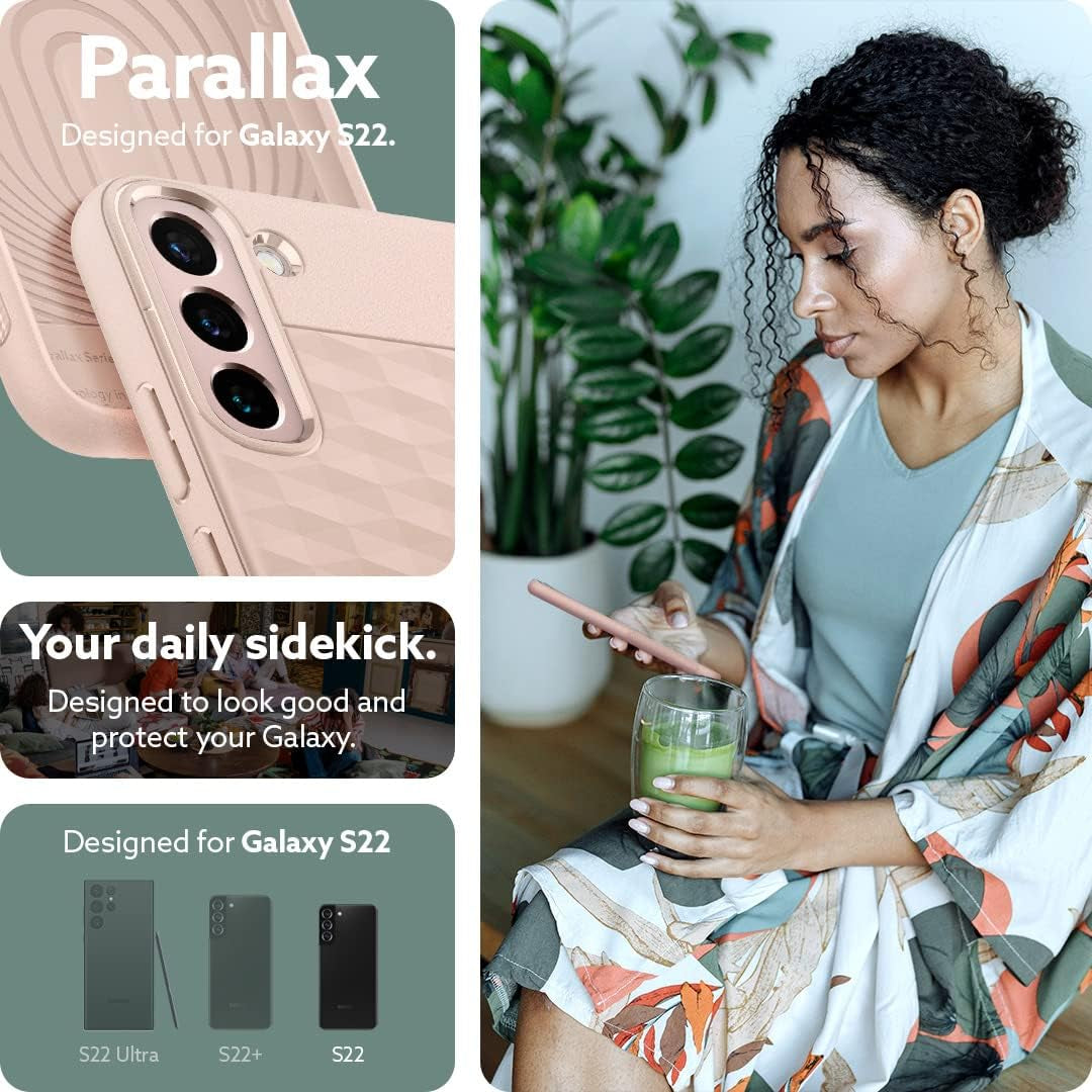 Caseology Parallax for Galaxy S22 Case, Enhanced Ergonomic Design - Indi Pink