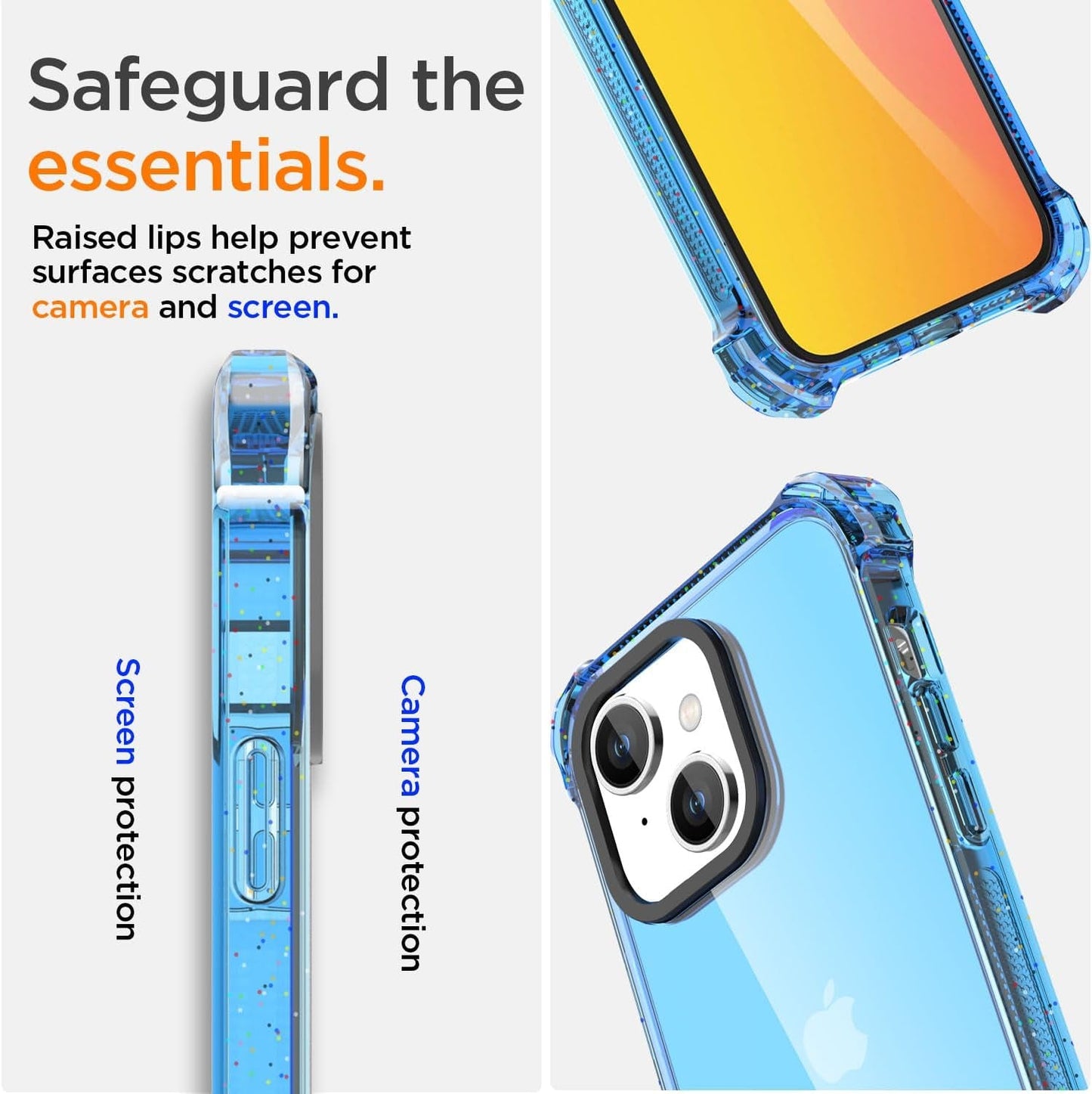 Aicase Clear Blue Bounce Case Compatible with Iphone 15 Plus, Impact Shockproof [Non-Yellowing] [21.3 FT Military Drop Protection] Anti-Scratch Protective Cell Phone Cover  AICase   