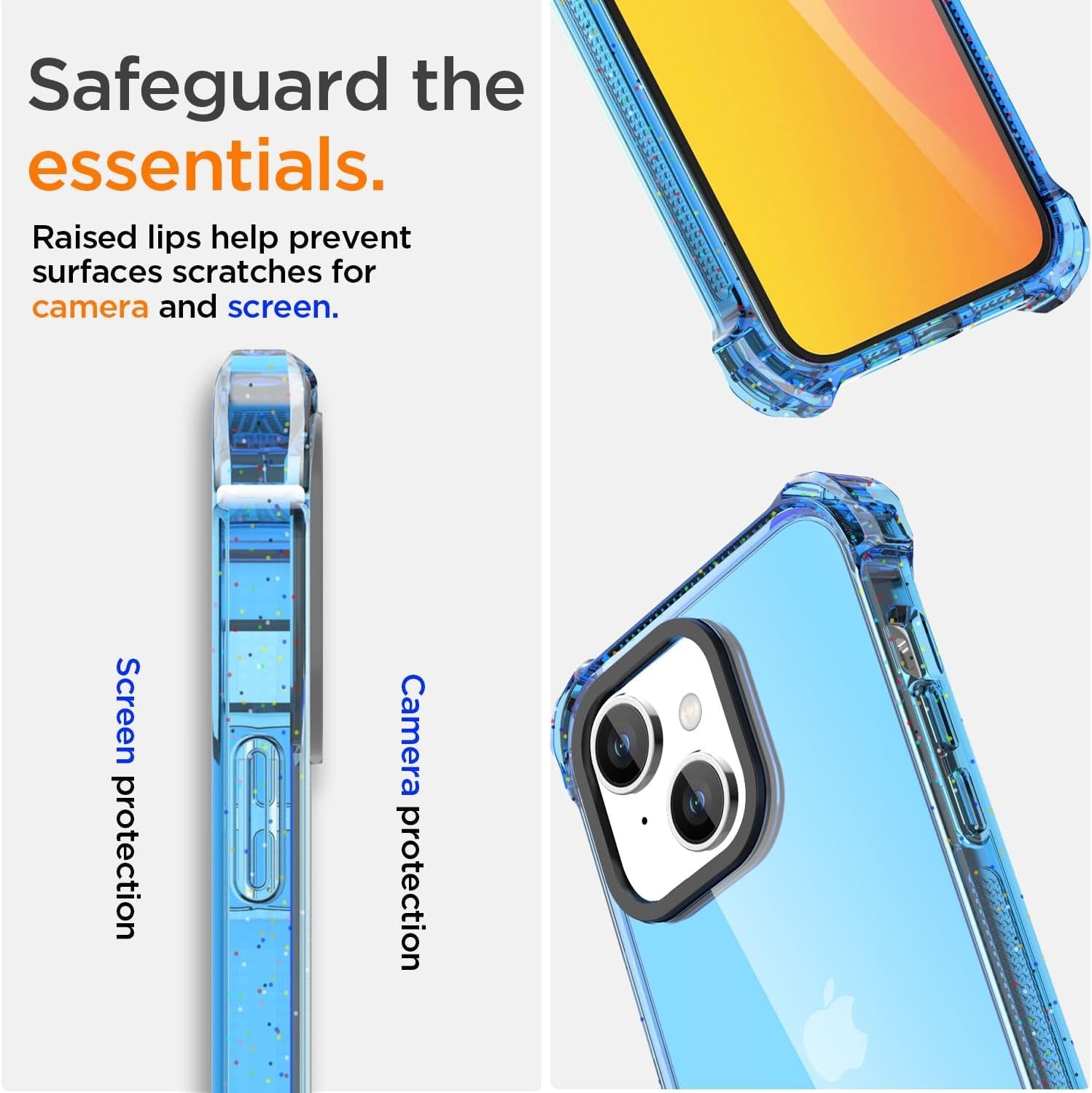Aicase Clear Blue Bounce Case Compatible with Iphone 15 Plus, Impact Shockproof [Non-Yellowing] [21.3 FT Military Drop Protection] Anti-Scratch Protective Cell Phone Cover  AICase   