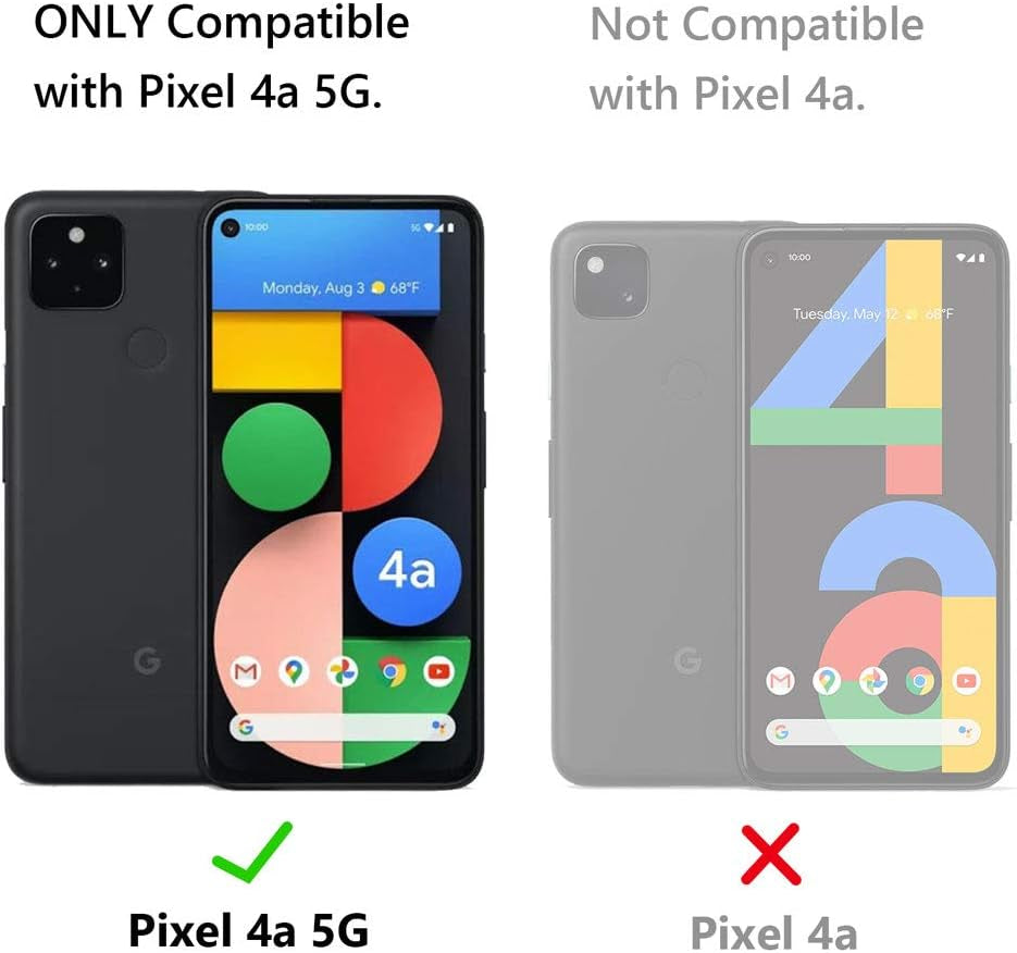 Teelevo Wallet Case for Google Pixel 4A 5G, Dual Layer Case with Card Slot Holder and Kickstand for Google Pixel 4A 5G - Black  Teelevo   