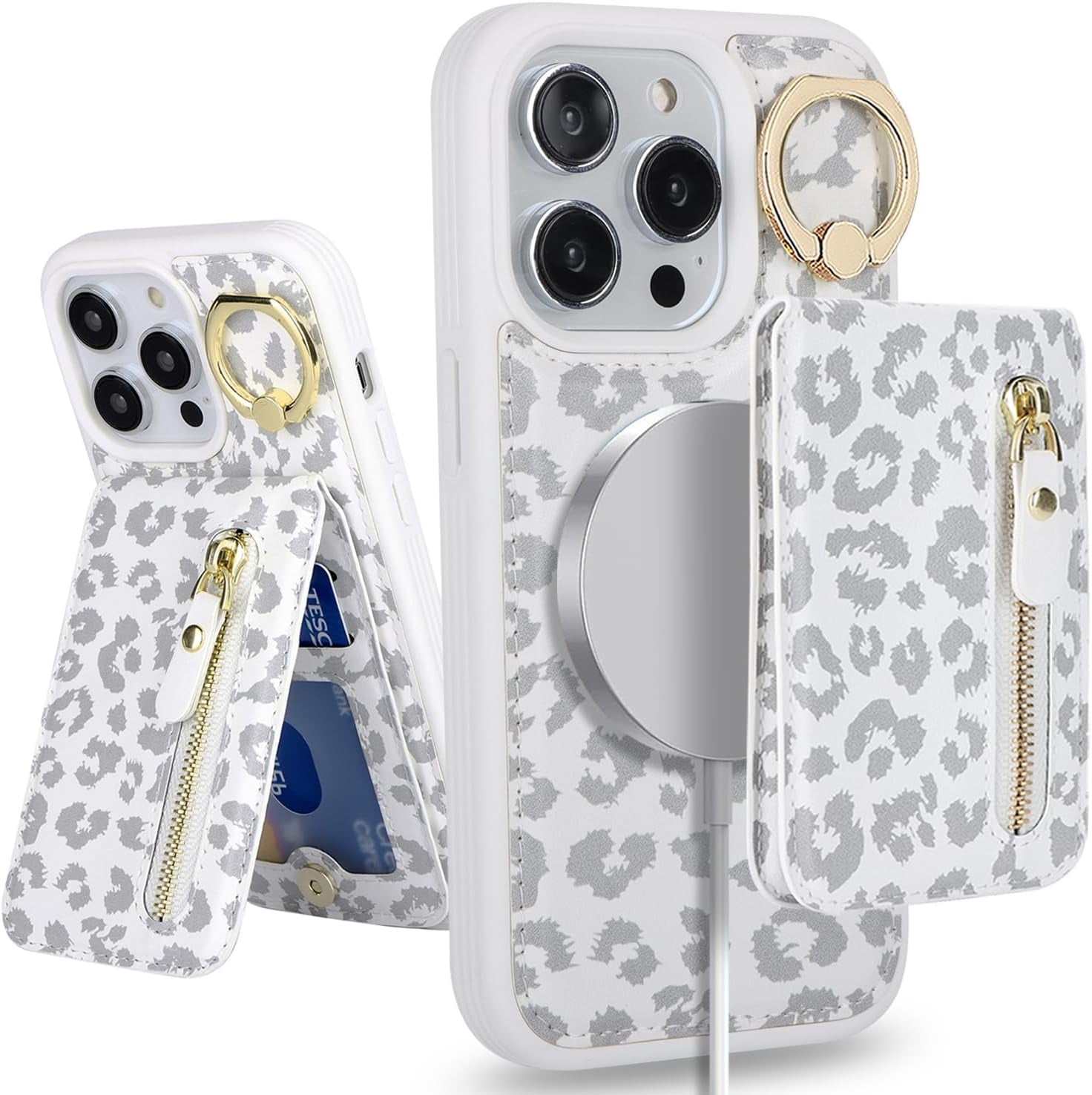 DEYHU Iphone 15 Pro Case with Card Holder, Iphone 15 Pro Phone Case Wallet for Women Magsafe Compatible Wallet Detachable 2-In-1 for Men-Dark Blue  DEYHU   