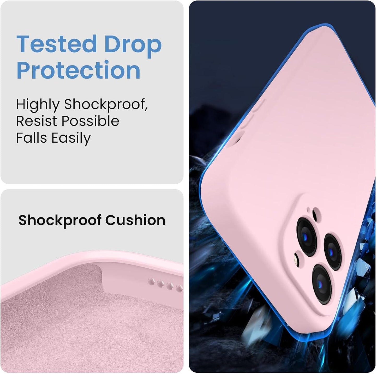 Firenova for Iphone 14 Pro Case, Silicone Upgraded [Camera Protection] Phone Case with [2 Screen Protectors], Soft Anti-Scratch Microfiber Lining Inside, 6.1 Inch,Chalk Pink  FireNova   