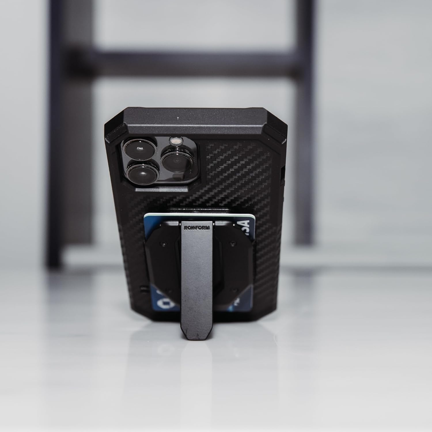 Rokform - Fuzion Magnetic Aluminum Wallet with Stand, Designed for Mag Safe Compatible Phone Cases (Black)