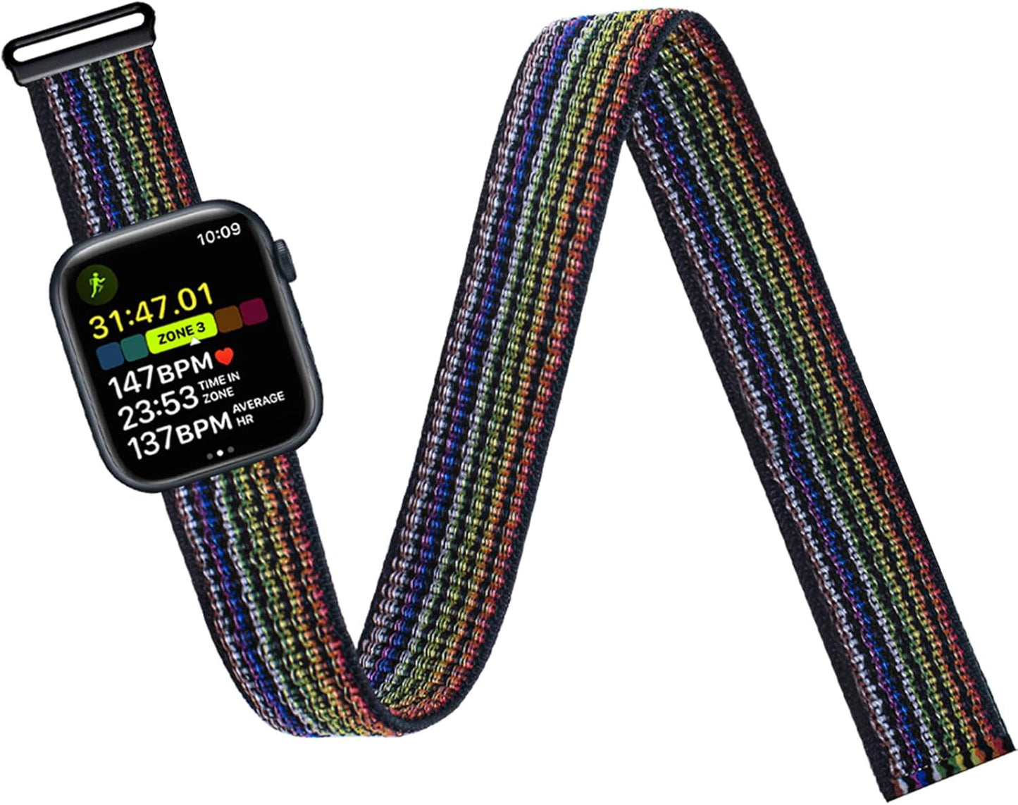 Ankle/Arm Band Compatible with Apple Watch 49Mm 45Mm 44Mm 42Mm 41Mm 40Mm 38Mm, Breathable Nylon Armband for Iwatch SE Ultra Series 9 8 7 6 5 4 3 2 1, Stretchy Ankle Strap for Women Men