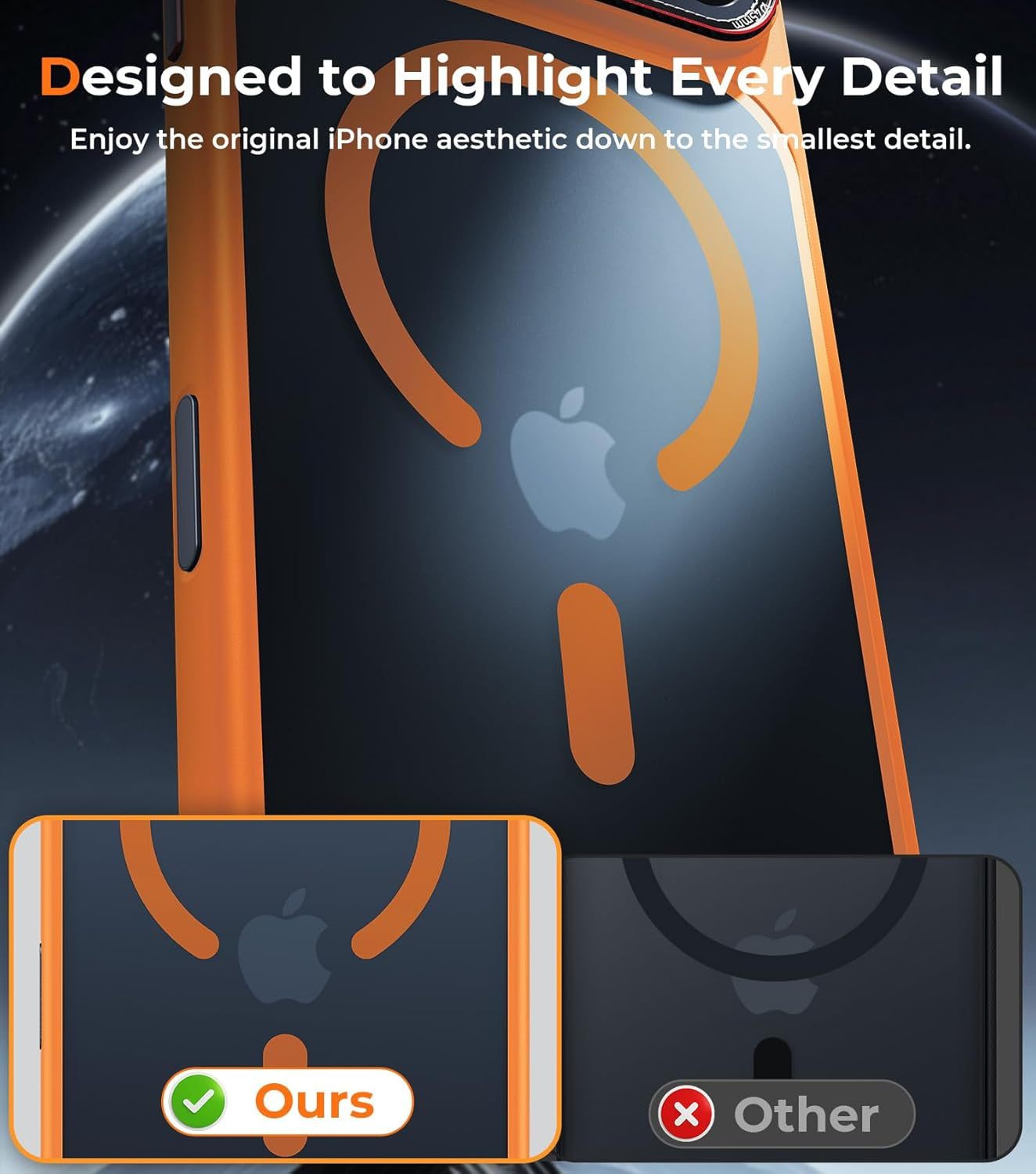 Magnetic for Iphone 17 Pro Max Case with Integrated Camera Protection, [Seamless Work with Magsafe] [Military Grade Shockproof] [Covered Camera Control Button] Case for Iphone 17 Pro Max 6.9'', Orange