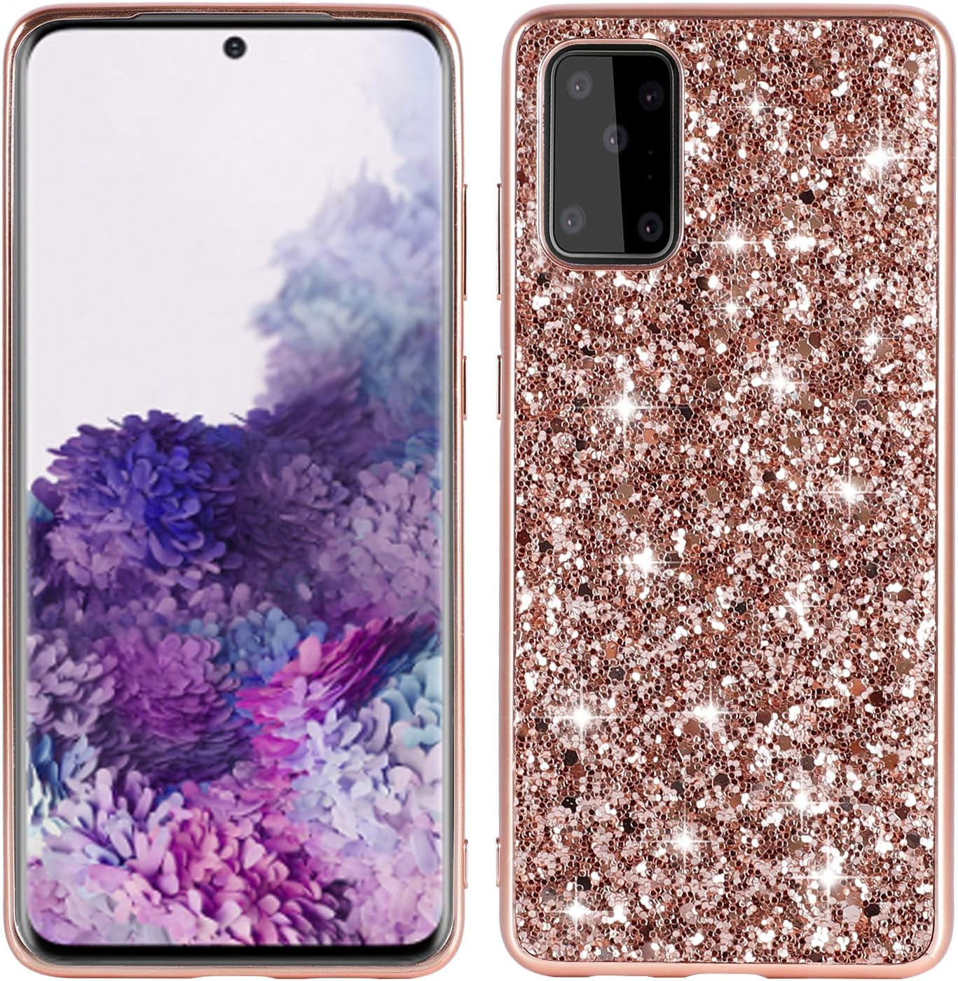 Case for Samsung A53 5G Uw,Galaxy A53 5G Slim Case, Glitter Bling Ultra Thin TPU Sparkle Full Cover for Girl Women,Phone Case Fit for Samsung Galaxy A53 -Rose Gold