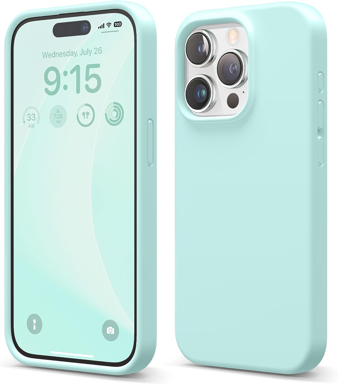 Elago Compatible with Iphone 15 Pro Case, Liquid Silicone Case, Full Body Protective Cover, Shockproof, Slim Phone Case, Anti-Scratch Soft Microfiber Lining, 6.1 Inch (Brown)  elago Aqua Sky  