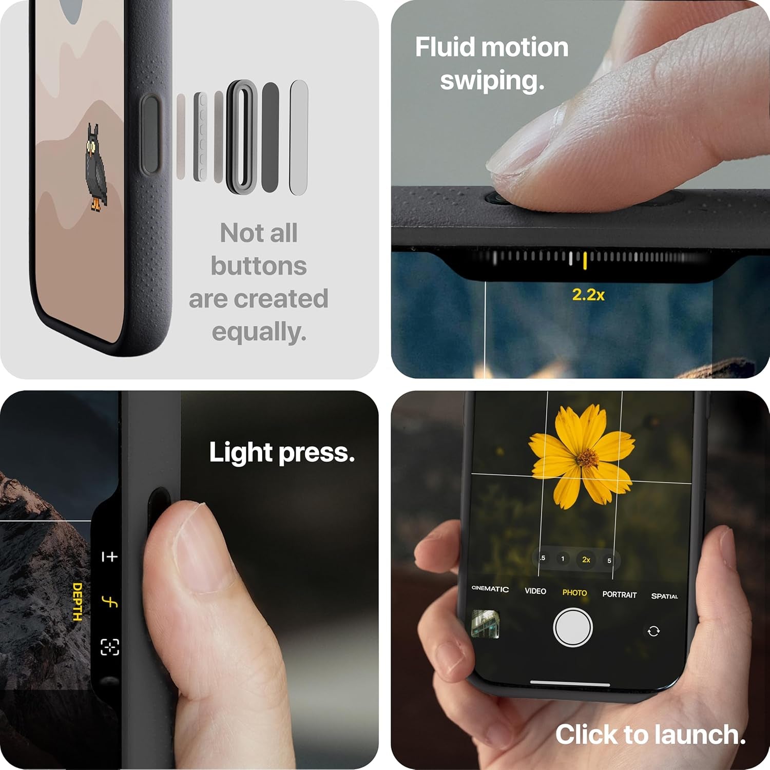 Tineeowl for Iphone 17 Pro Max Magnetic Case, Camera Control Button, Compatible with Magsafe, TPU, Minimalist, Slim/Thin, Grippy - Dune Series (Almost Black, Iphone 17 Pro Max)