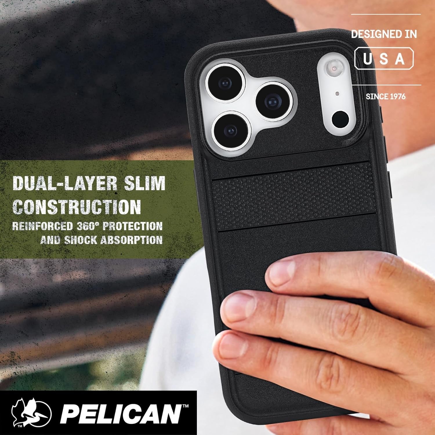 Pelican Protector Iphone 17 Pro Case [Compatible with Magsafe] Rugged Magnetic Phone Case with 16Ft Military-Grade Drop Protection - Heavy Duty Phone Cover for Iphone 17 Pro - Black