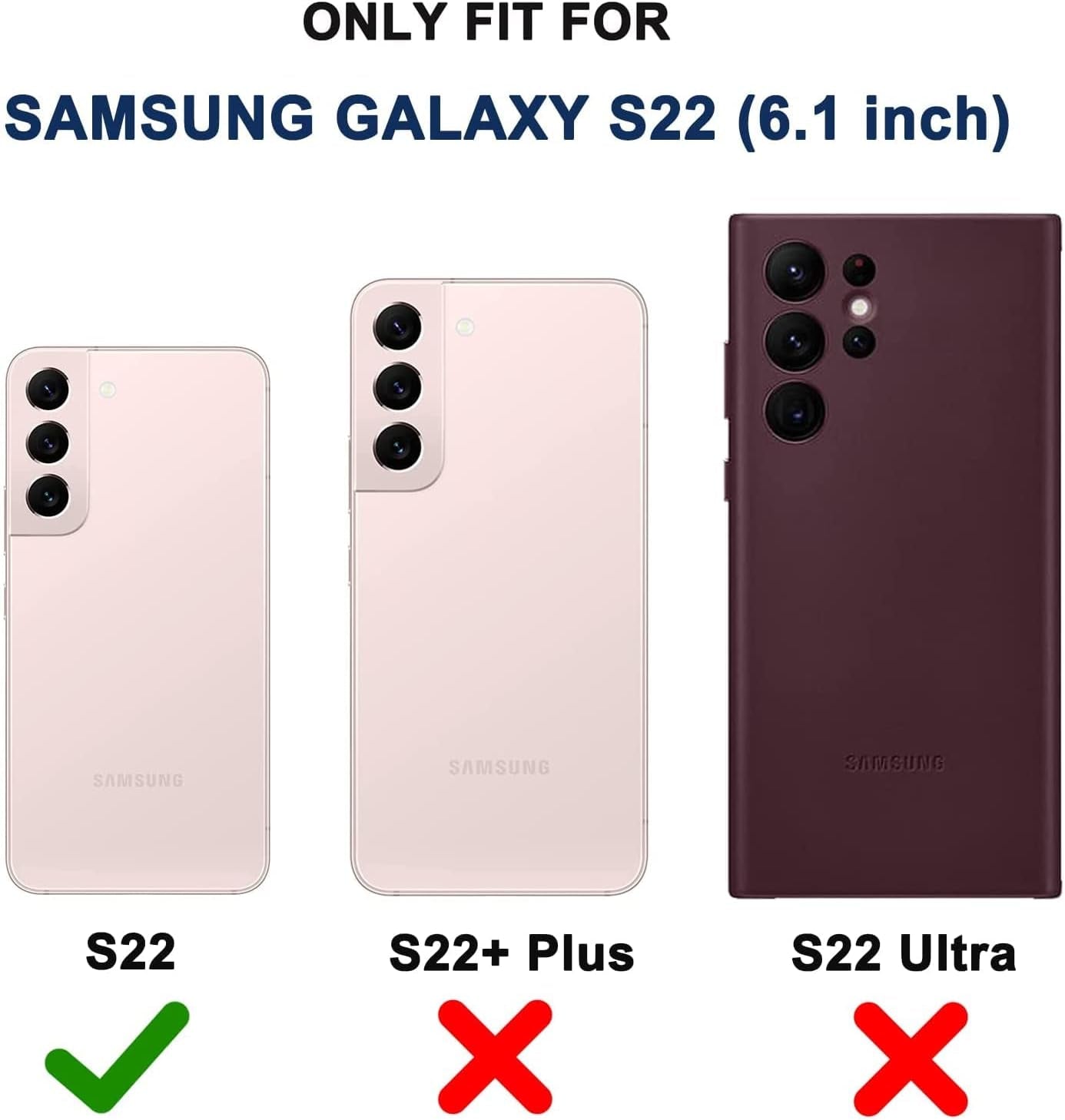 For Samsung Galaxy S22 Case with Belt Clip Holster, 2X Screen Protector, [Military Grade Protection] Heavy Duty Full Body Shockproof Dust-Proof Rugged Protective Cover for Samsung S22 5G (Red)