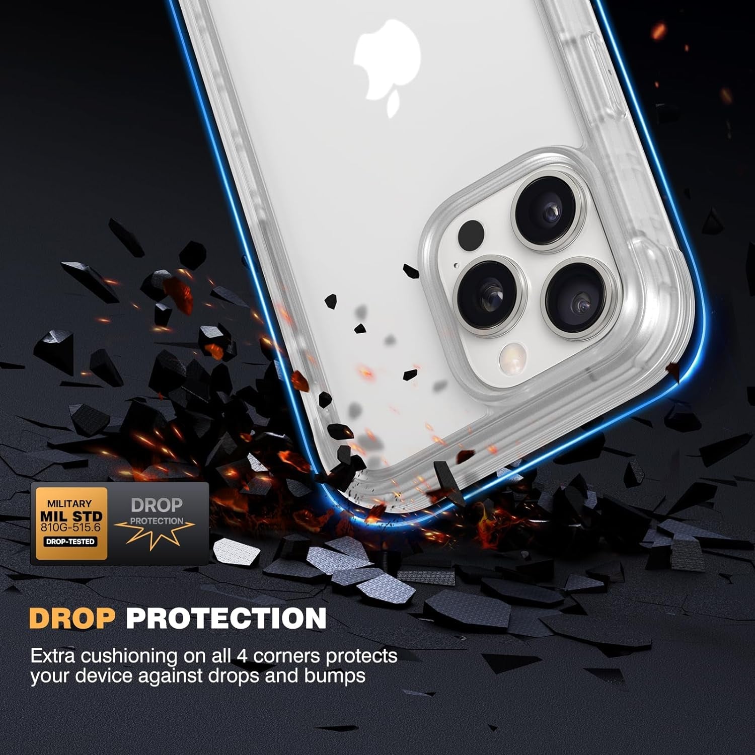 Diaclara Designed for Iphone 15 Pro Case, Full Body Rugged Case with Built-In Touch Sensitive Anti-Scratch Screen Protector, with Camera Lens Protector for Iphone 15 Pro 6.1",Frosted Clear  Diaclara   