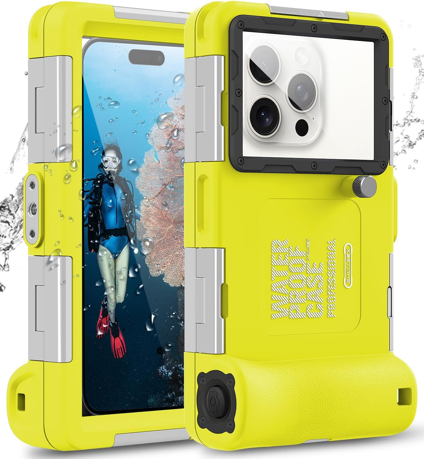 Ezanmull Professional Snorkeling Diving Waterproof Phone Case for Iphone 15/14/13/12/11 Pro Max/Xr/Xs/X/Galaxy S24/S23/S22/S21 plus Ultra, Underwater 50Ft/15M Photo & Video Protective (A/Black)