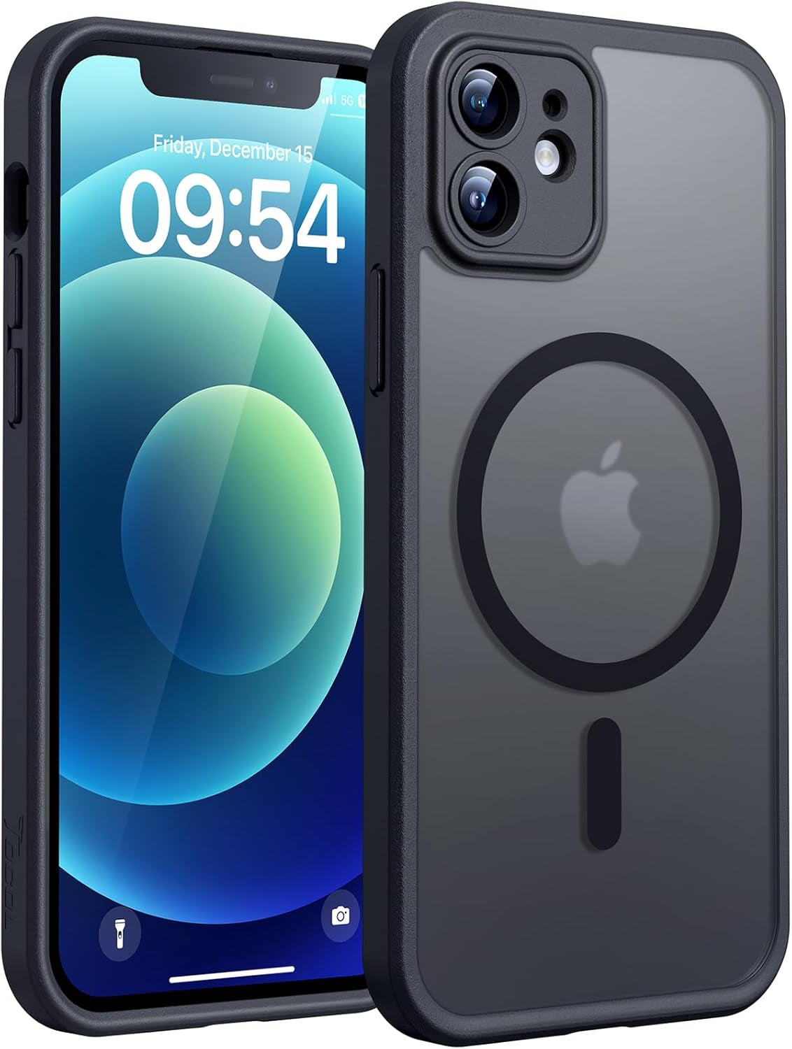 TOCOL for Iphone 17 Pro Case, Compatible with Magsafe, Full Camera Protection, Built-In Magnetic Ring, Drop Protection, Translucent Matte Phone Case for Iphone 17 Pro 6.3 Inch (Black)