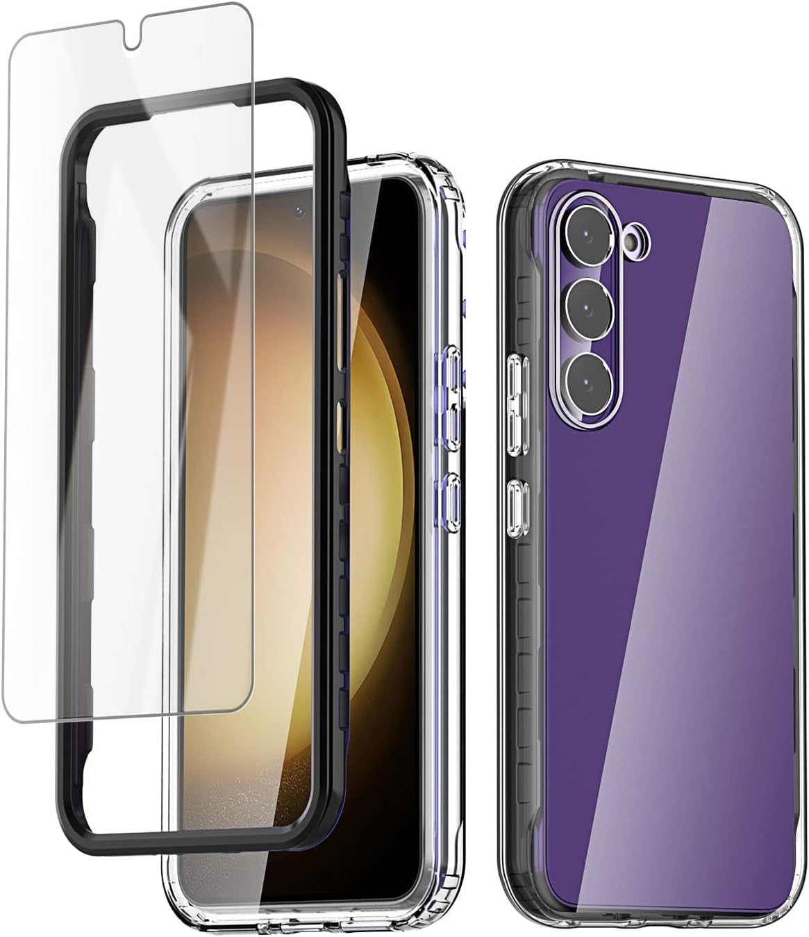 Aicase for Samsung Galaxy S23 plus Case Clear Full Body Rugged With[Tempered Screen Protector] Bumper Slim Soft Silicone Heavy Duty Protection Shockproof Cover for Samsung S23 plus Case 6.6" 2023_3