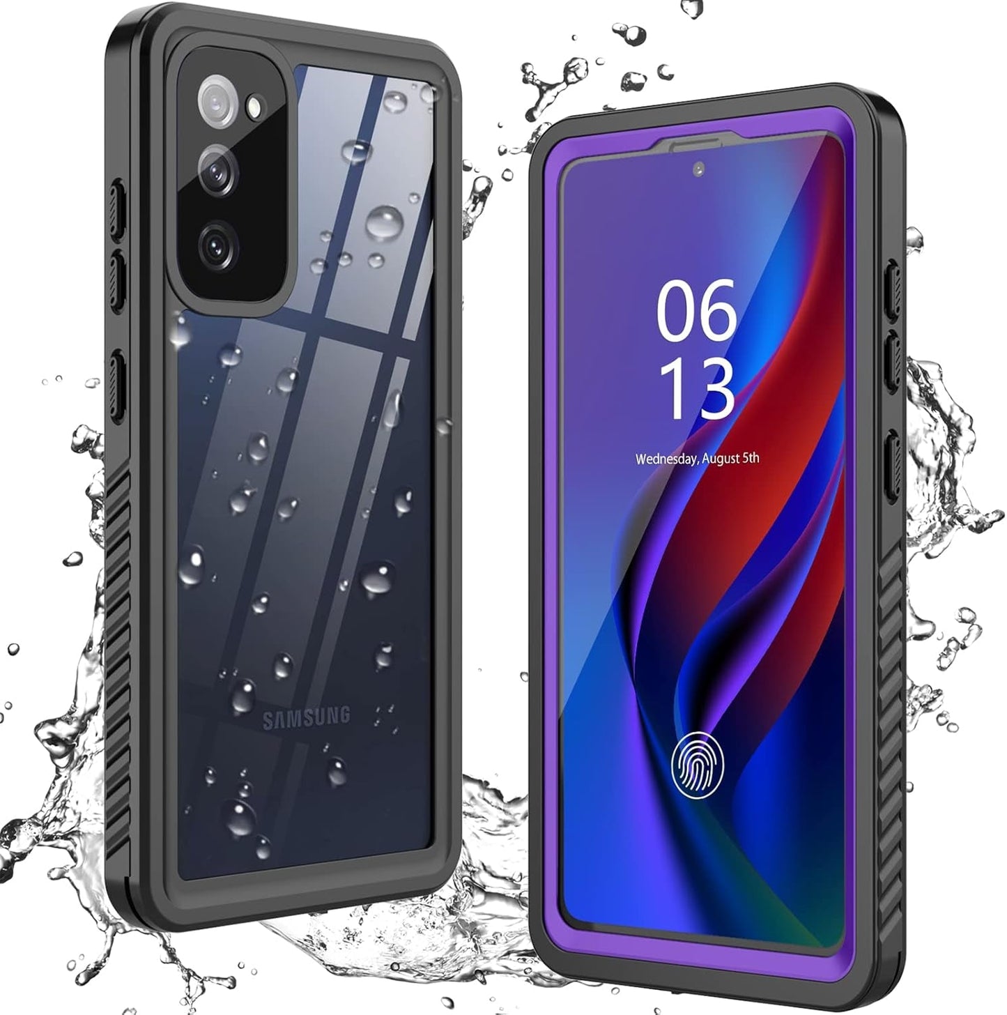 For Samsung Galaxy S22+Plus Case Waterproof Shockproof,Galaxy S22 plus Case with Built-In Screen Protector 360 Full Body Heavy Rugged Samsung S22+Plus Protective Case(Blue/Clear)