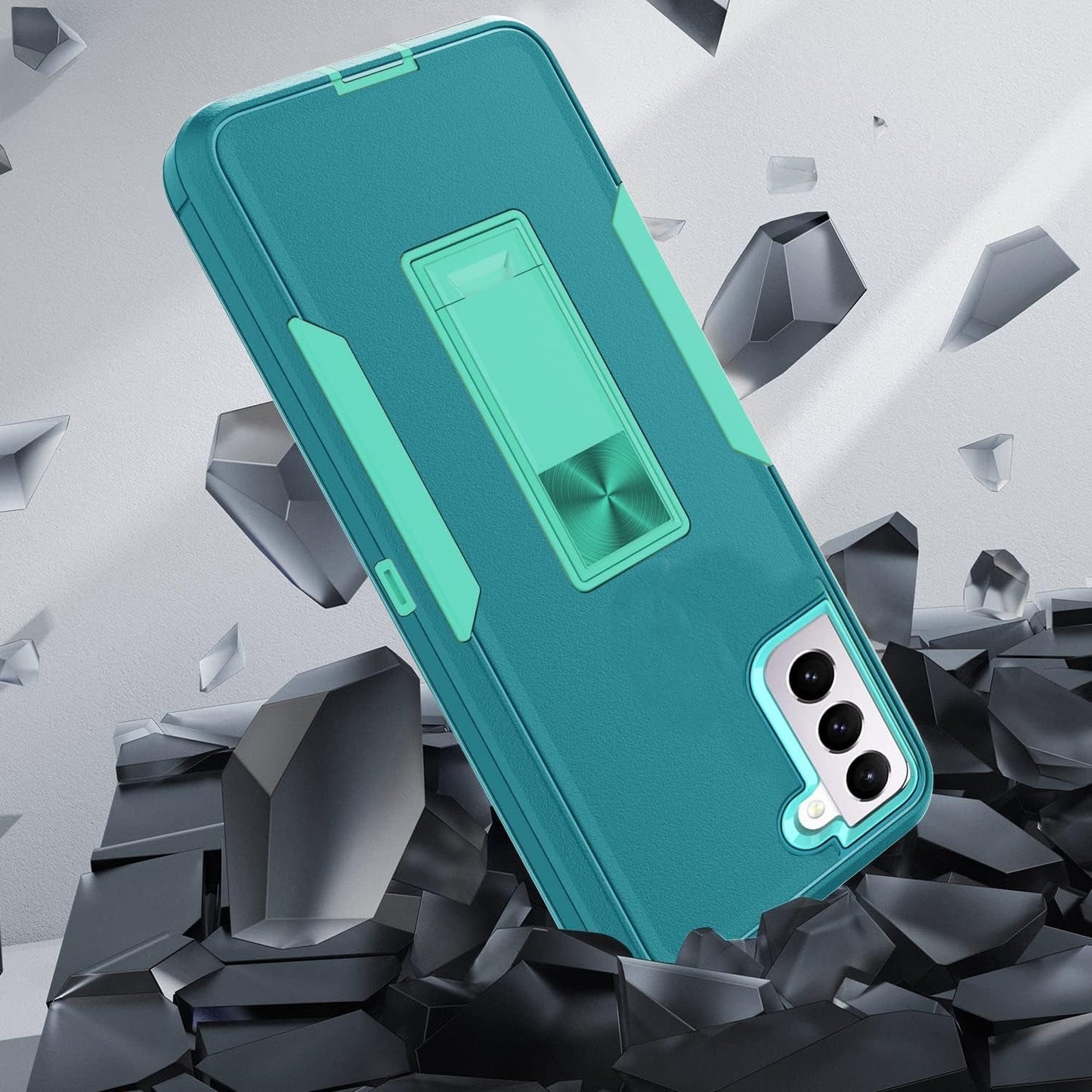 For Samsung Galaxy S22 plus 5G Case with Screen Protector Maximum Coverage and Kickstand, [Military Grade] Heavy-Duty Tough Rugged Shockproof Protective Case for Galaxy S22 plus 5G (Green)