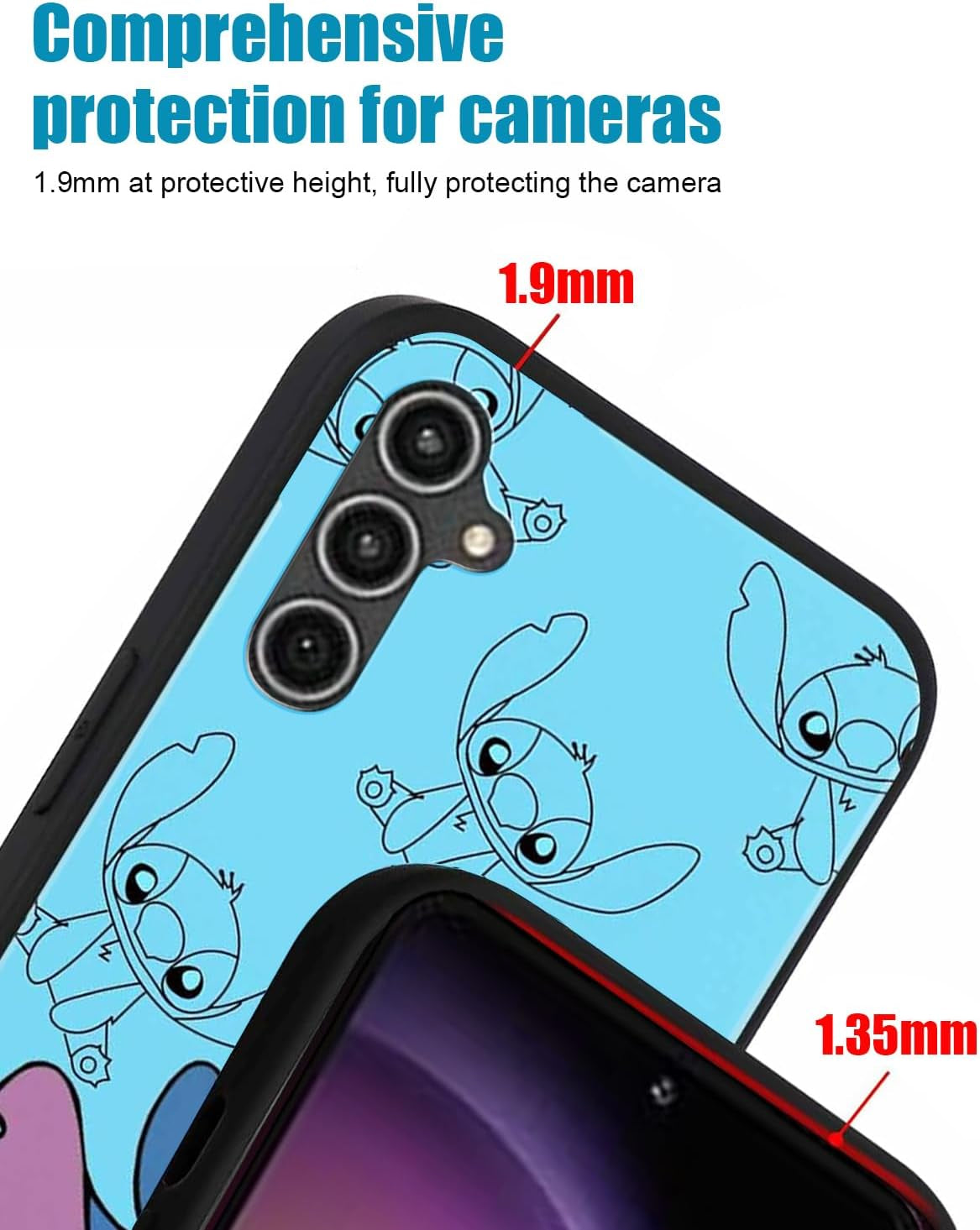 2 Pack Cute Funny Cartoon Phone Case for Samsung Galaxy S23 FE 5G Slim Soft TPU Full Protective Shockproof Anime Case for Kids Adults Women Men for Samsung Galaxy S23 FE 5G(Blue)