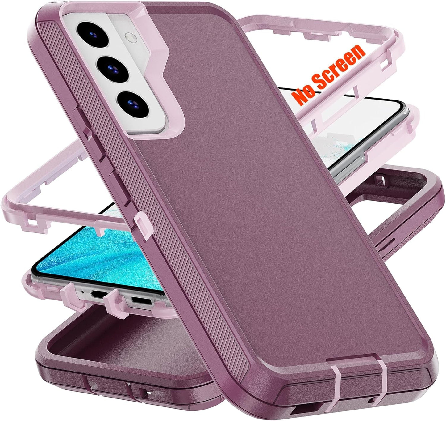 AYMECL for S22+ Case,Galaxy S22+ Case,Samsung S22+ Case [Military Grade] 3 in 1 Full Body Shockproof Dust/Drop Proof Heavy Duty Protection Cover,For Samsung Galaxy S22 plus 6.6 Inch,Black+Red