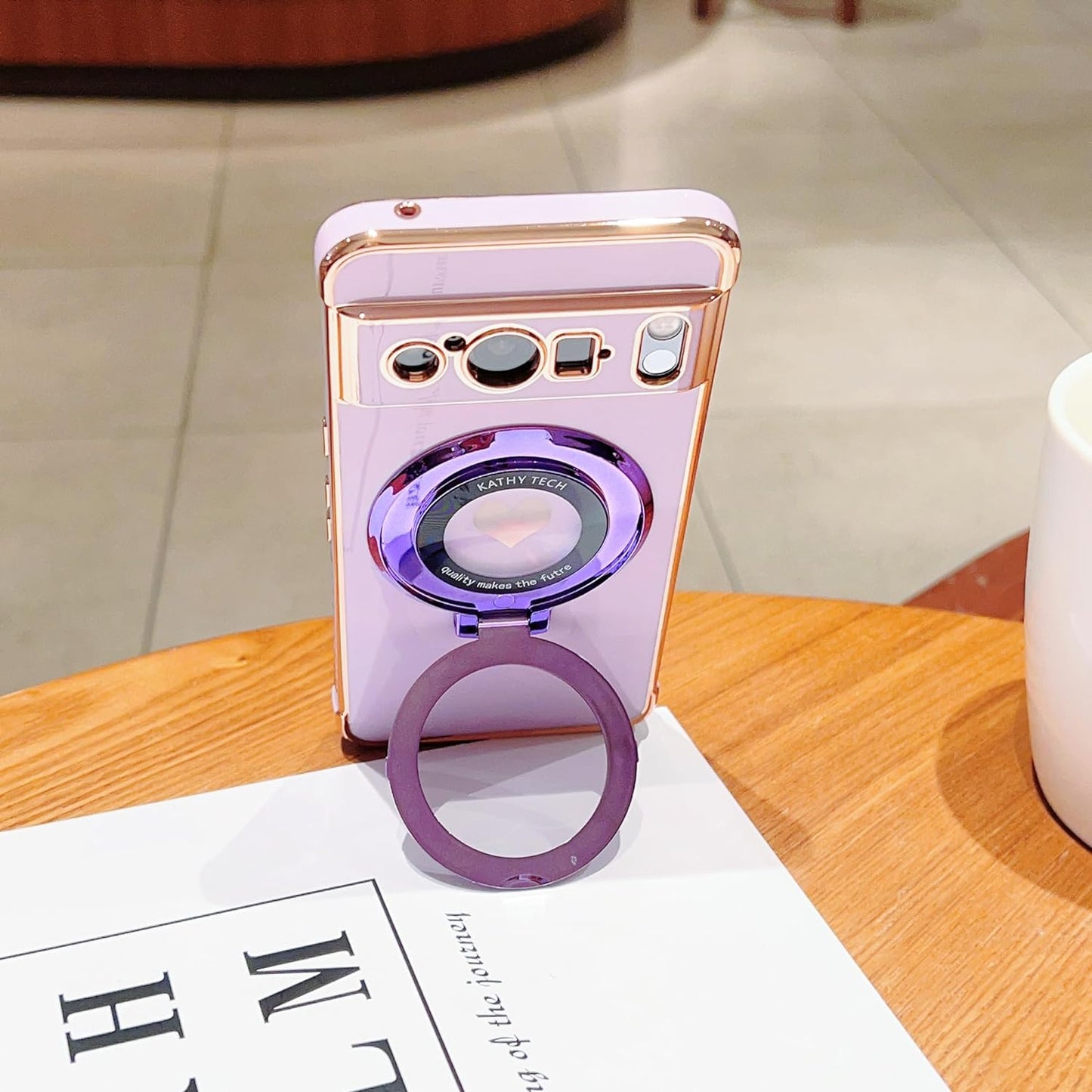 Phylla for Google Pixel 8 Pro 5G 6.7" Phone Case with Magsafe,Luxury Plated Cute Love Heart Cover with Magnetic Stand Holder Side Small Hearts Pattern Soft Shockproof Kickstand Bumper for Women-Black  PHYLLA\1   