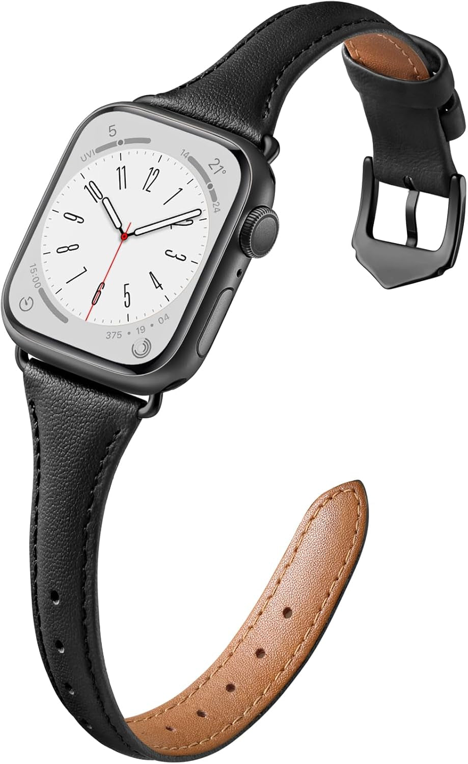 Daqin Slim Leather Band Compatible with Apple Watch Bands for Women 40Mm 38Mm 41Mm 42Mm 44Mm 45Mm 49Mm, Top Grain Genuine Leather Strap Thin Wristband for Iwatch Bands for Women Series 9 8 7 6 5 4 3 2 1 SE Ultra 2