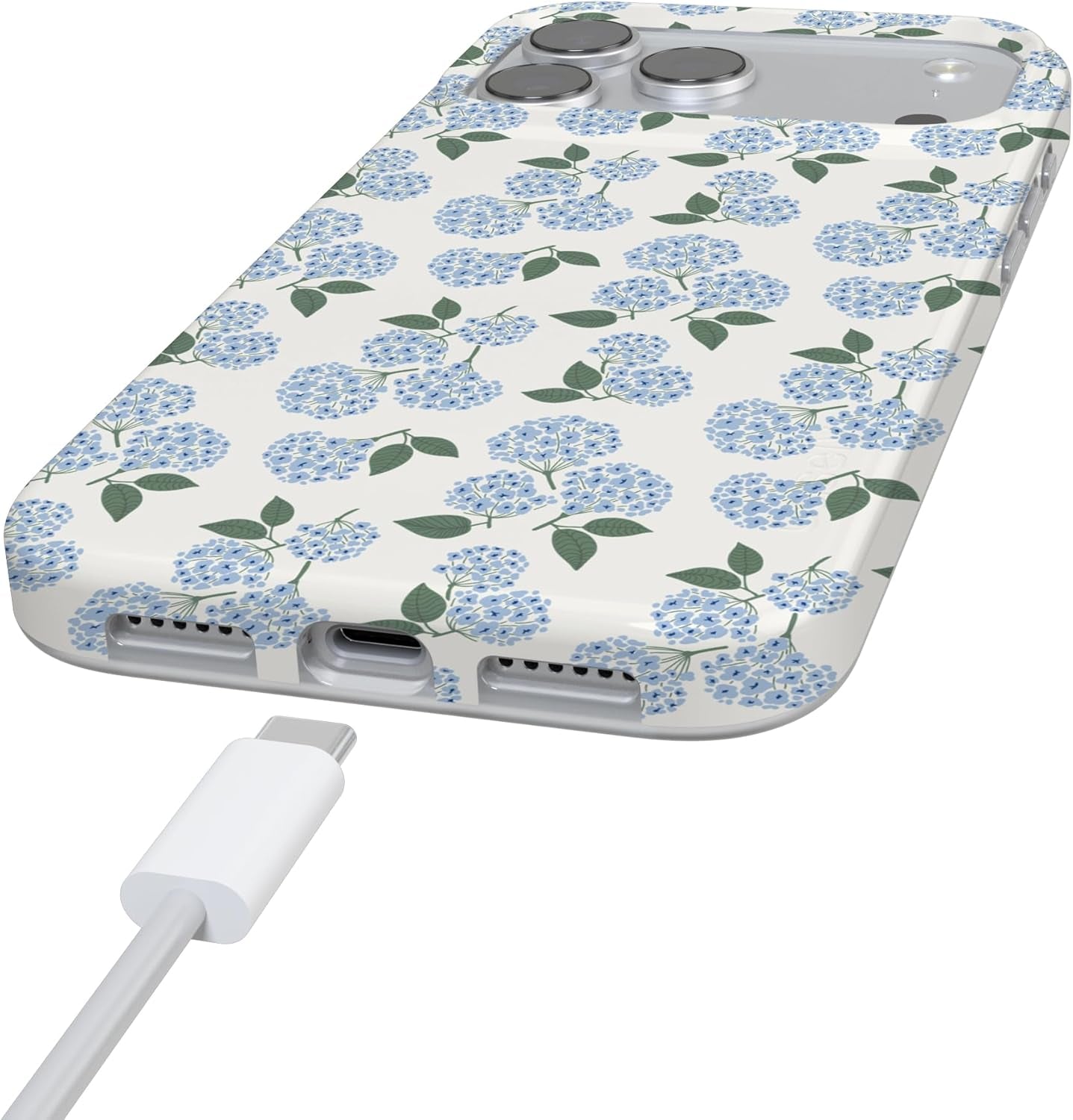 Casely Iphone 17 Pro Max Case | Nantucket Cottage | Blue Hydrangea | Compatible with Magsafe | Classic Ultra Slim Design