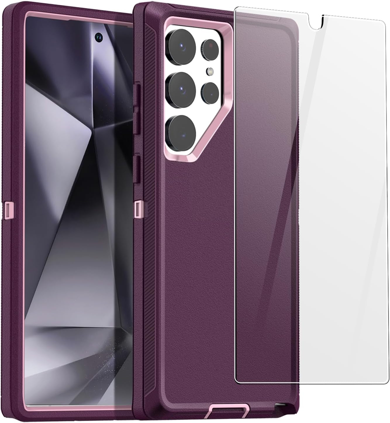 Aicase Belt-Clip Holster Case for Galaxy S24 Ultra with Screen Protector,Heavy Duty Drop Protection Full Body Rugged Shockproof/Dustproof Military Grade Tough Durable Cover for Samsung S24 Ultra