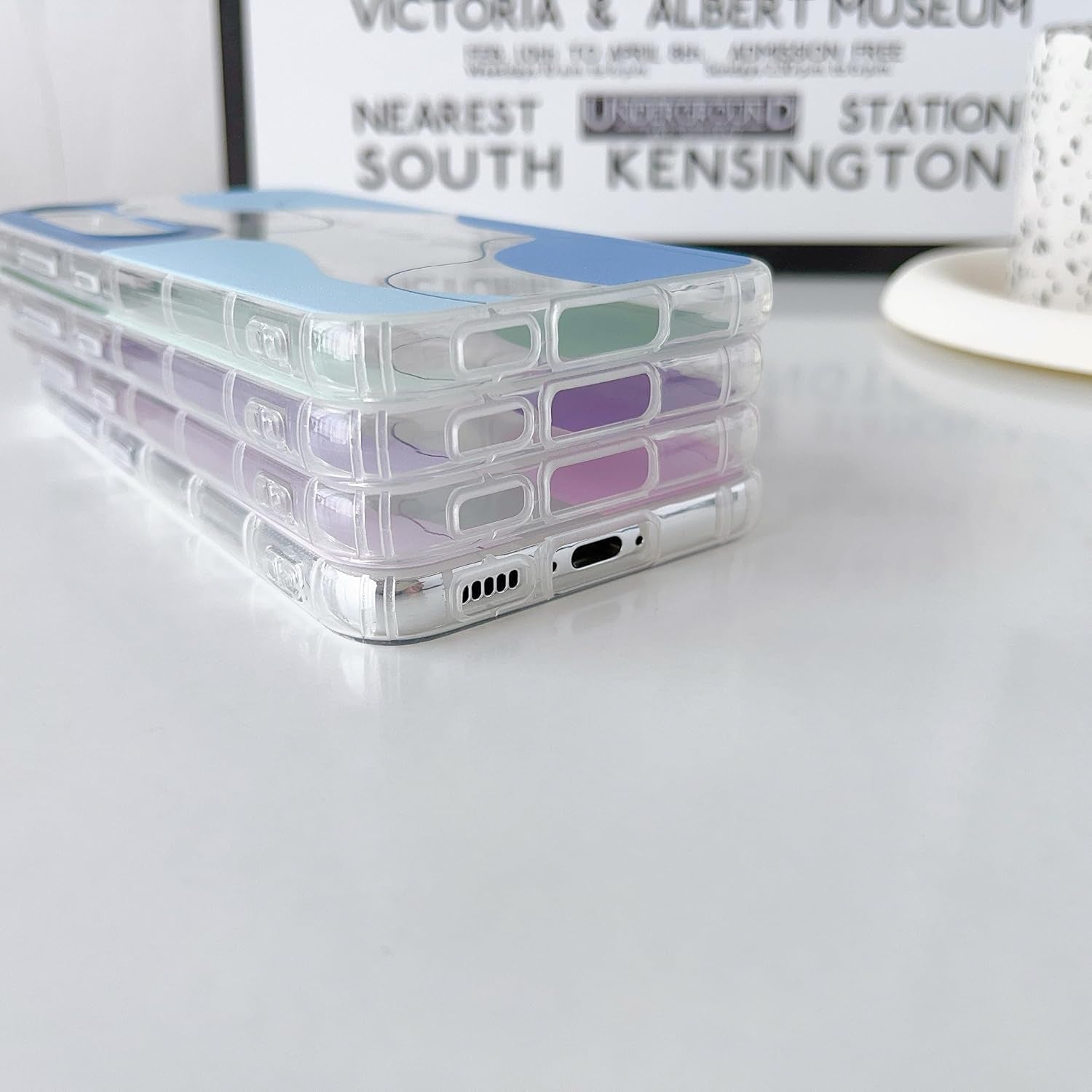 DEFBSC Compatible with Samsung Galaxy S22 Case, Soft Shaped Art Design with Built-In Bumper Protective Phone Case, Cute Slim TPU Cover Designed for Samsung Galaxy S22 Case,Blue