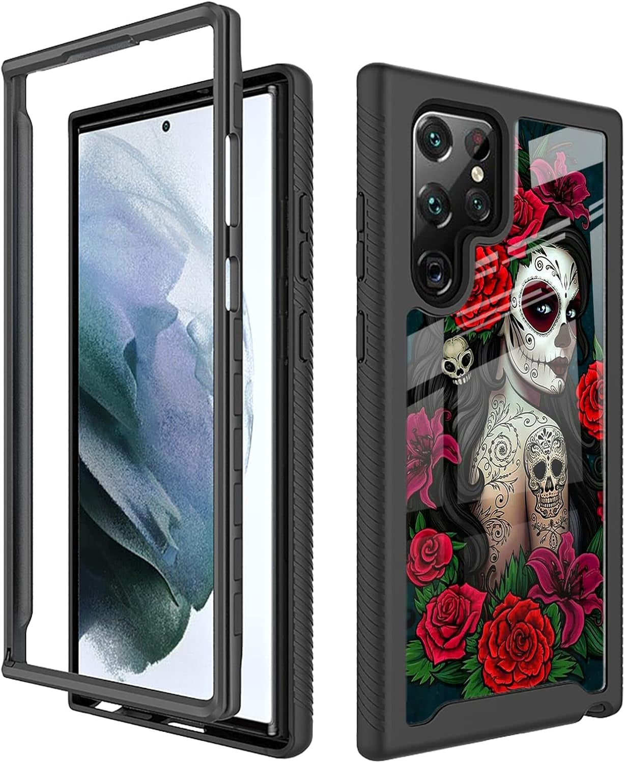 Compatible with Samsung Galaxy S22 Ultra Case Cartoon Cats for Boys Girls Full-Body Dual Layer Rugged Shockproof Bumper Heavy-Duty Protective Cover