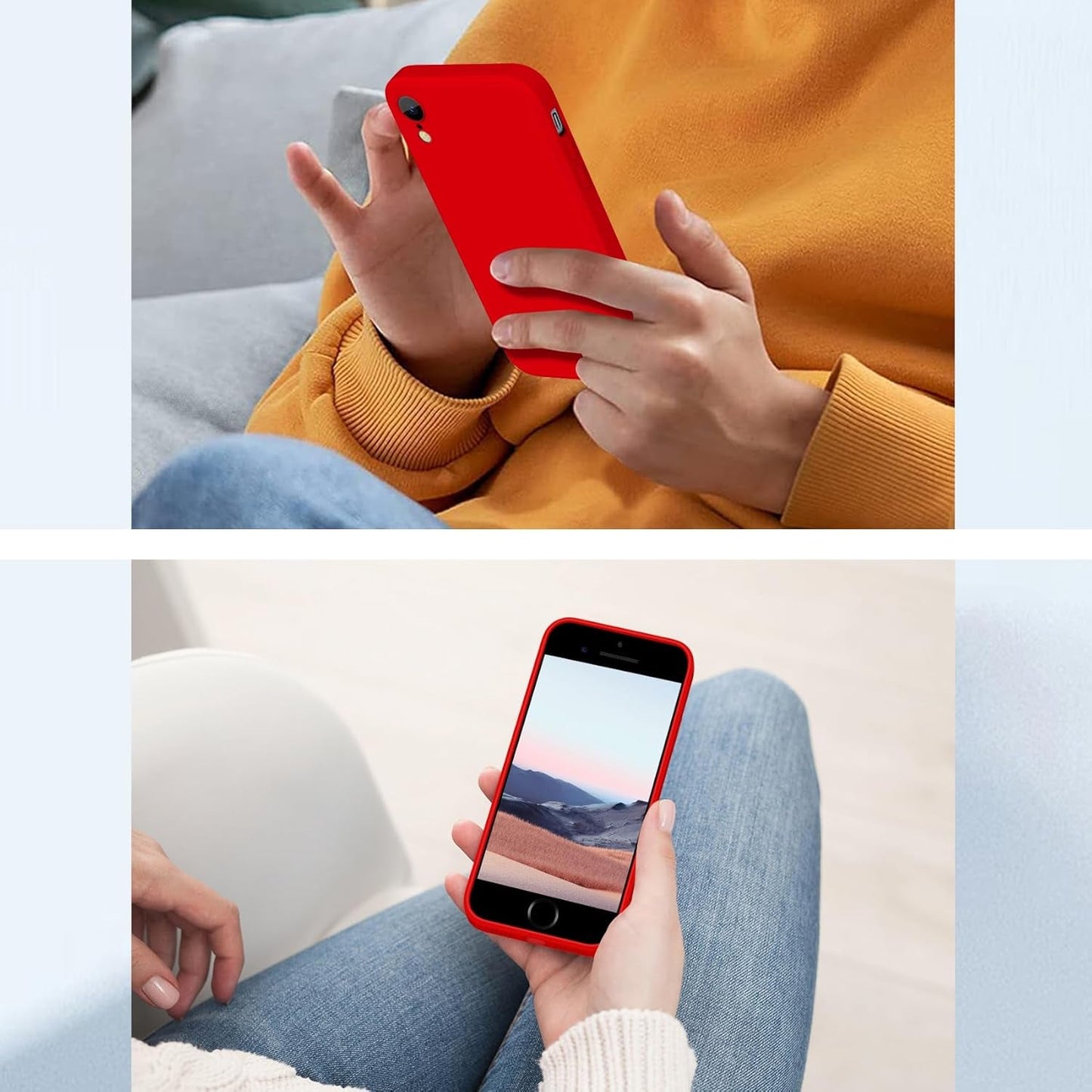 For Samsung Galaxy S22 Ultra 5G Case Liquid Silicone,Full Body Protective,Soft Shockproof anti Scratch Case for Samsung Galaxy S22 Ultra Phone Case Slim Fit Durable 6.8In Red JUS01-62