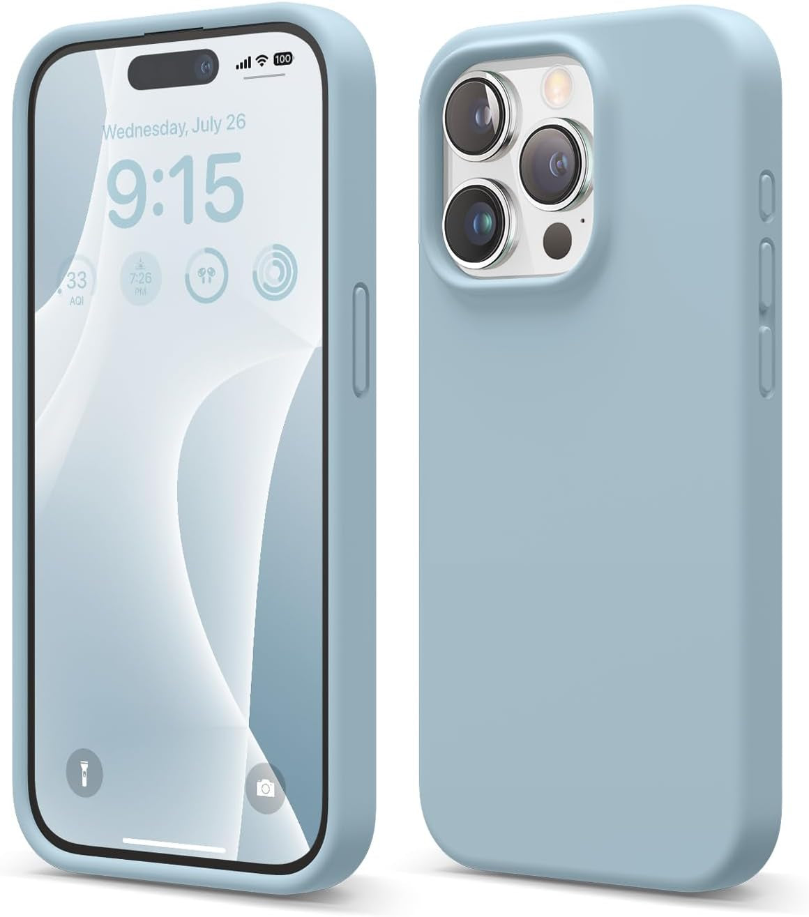 Elago Compatible with Iphone 15 Pro Case, Liquid Silicone Case, Full Body Protective Cover, Shockproof, Slim Phone Case, Anti-Scratch Soft Microfiber Lining, 6.1 Inch (Brown)  elago Sky Blue  