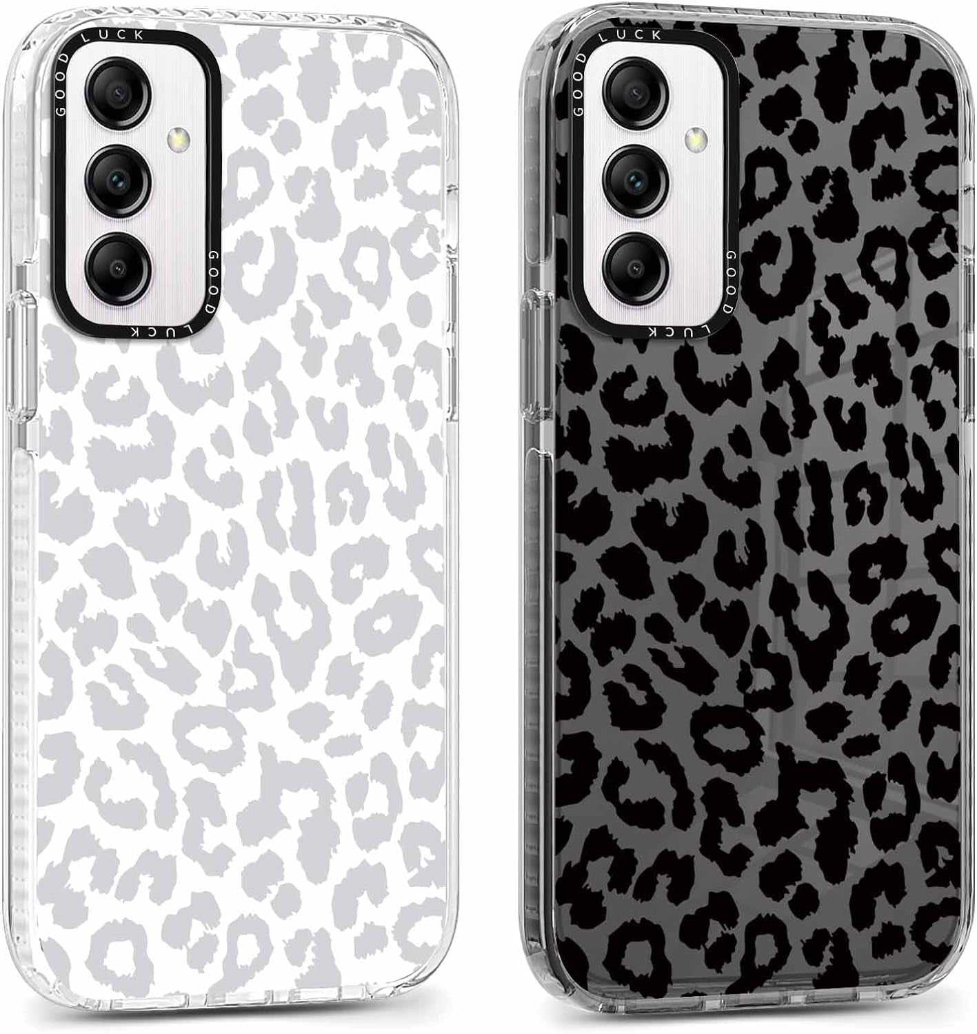 2 Pack Cheetah Cases for Samsung Galaxy A53 5G 6.5 Inch Phone Case,Fashion Leopard Patterns Aesthetic Clear Funda with Shockproof Protection Silicone Soft TPU Cover for Girls Women