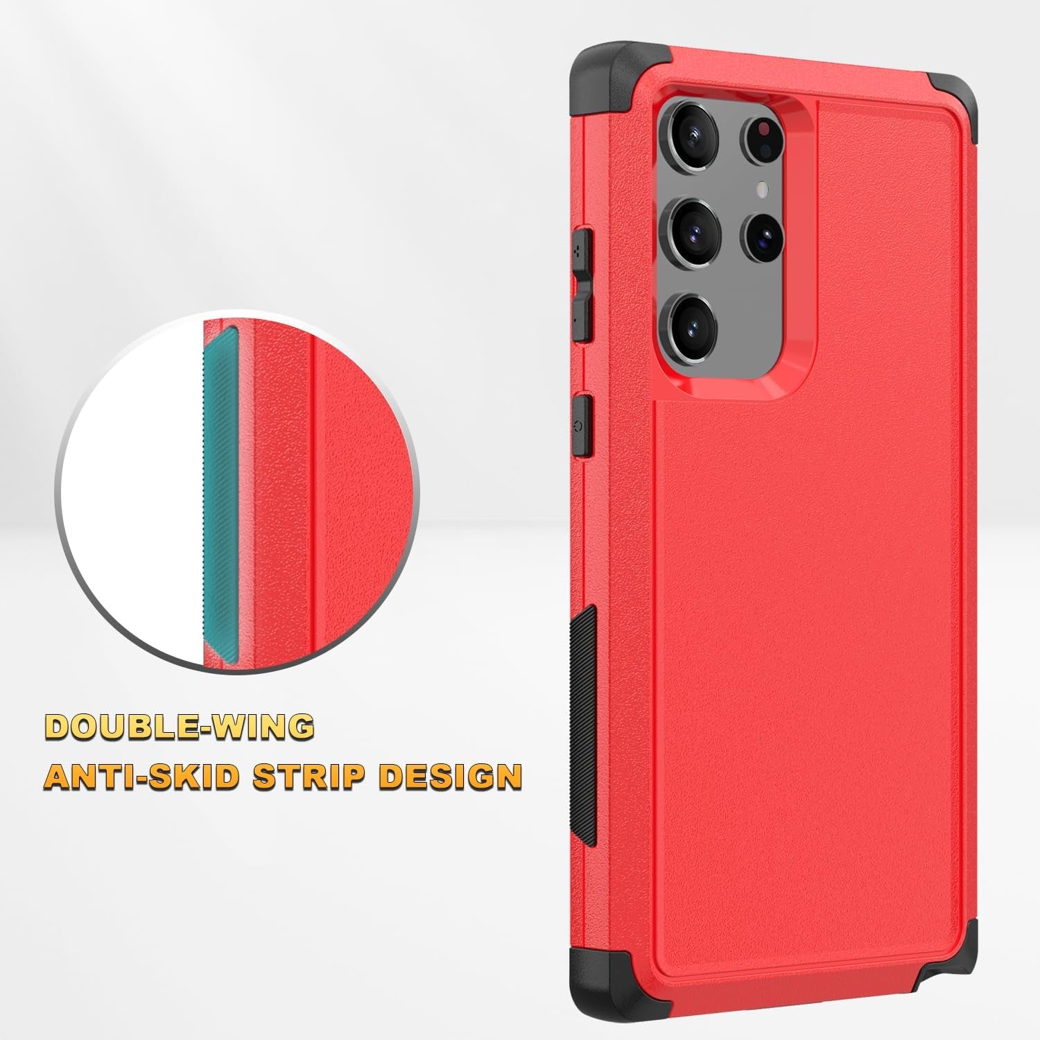 For Samsung Galaxy S22 Ultra Case,Shockproof Dropproof Galaxy S22 Ultra Case,Rugged Heavy Duty Protective for S22 Ultra Case 6.8 Inch (Red/Black)