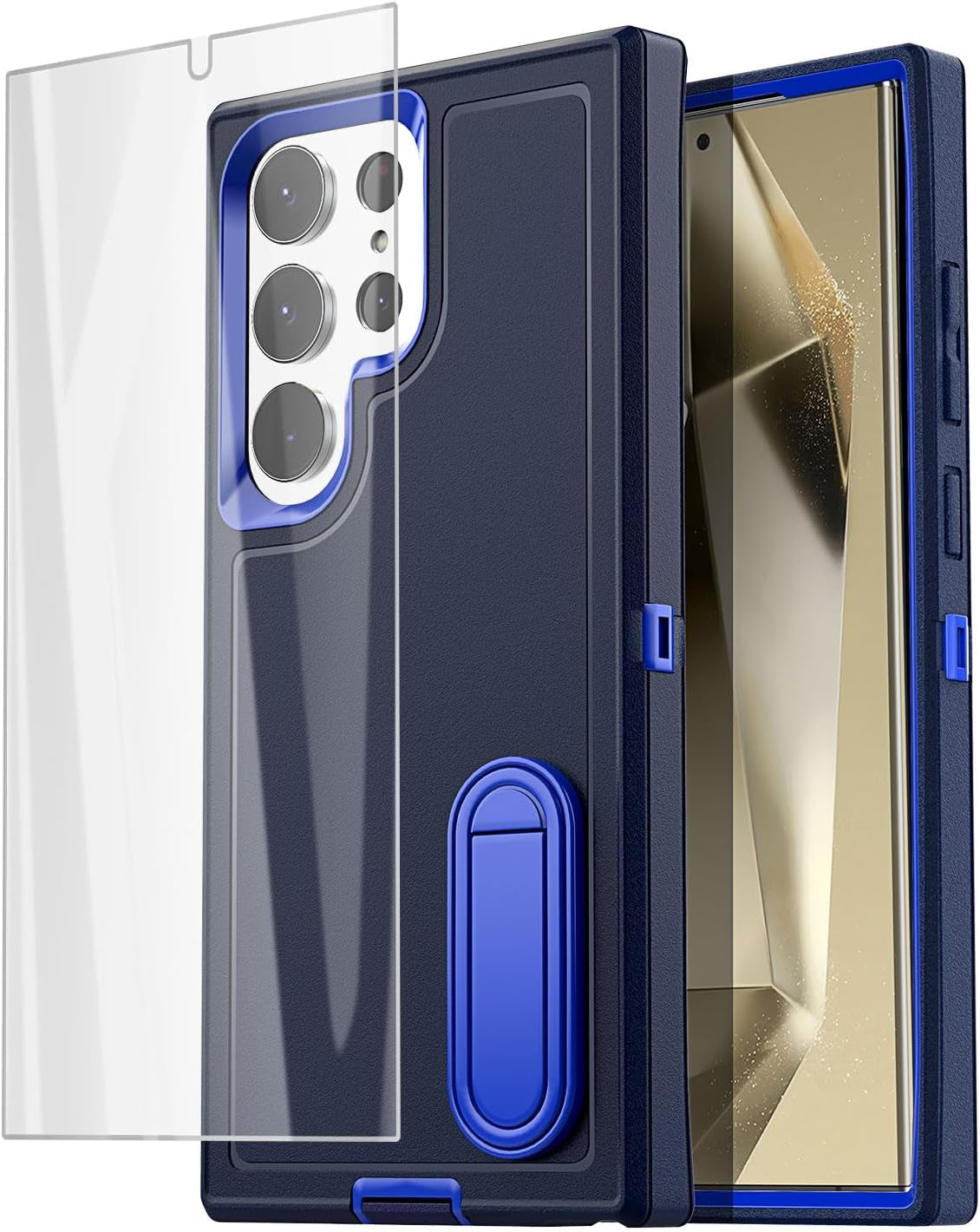 Aicase for Samsung Galaxy S24 Ultra Case with Glass Screen Protector,Heavy Duty Drop Protection Full Body Rugged Shockproof Military Protective Tough Durable Cover for Galaxy S24 Ultra 6.8" 5G 2024_1