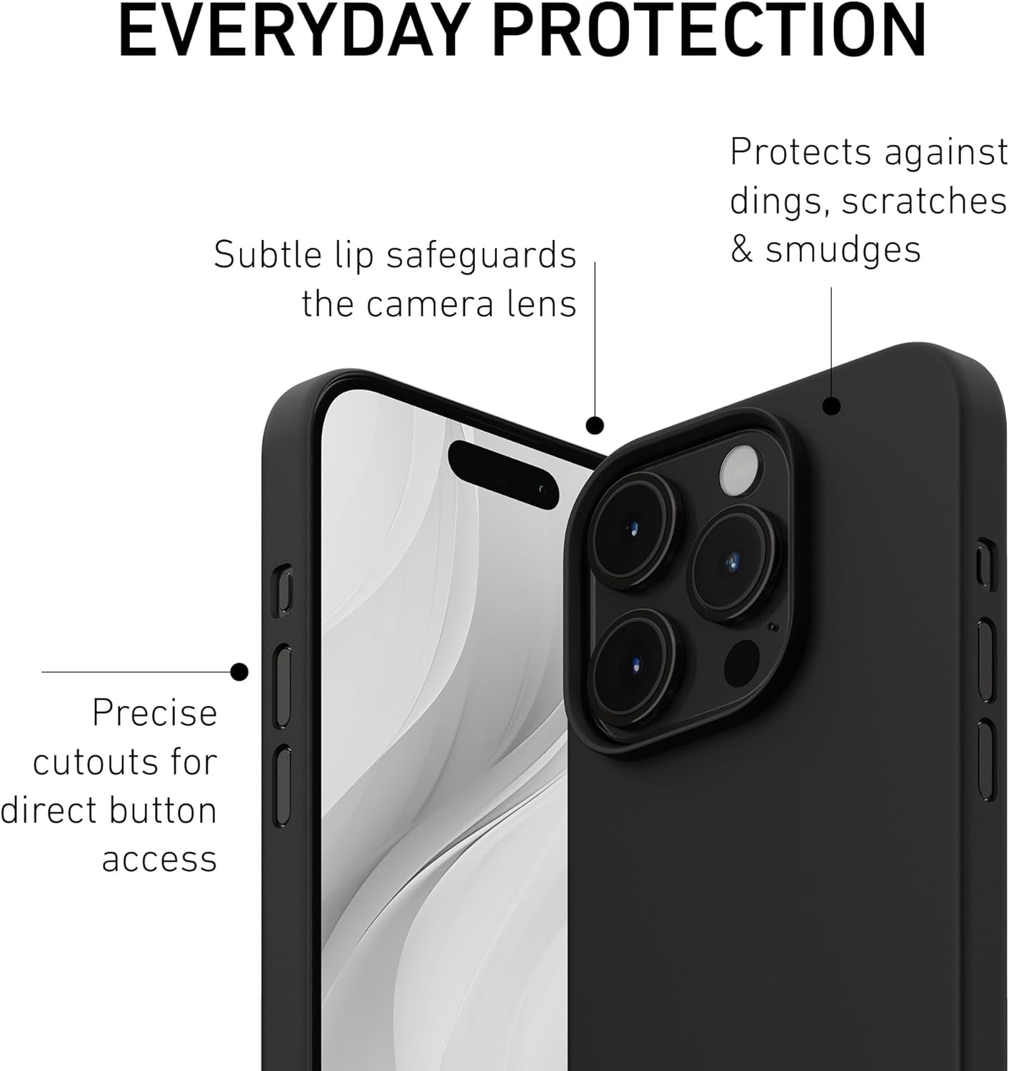 PEEL Magnetic Case Compatible with Iphone 15 Pro (Black) – Embedded Magsafe Compatible Magnet, Thin Minimalist Design – Protects and Showcases Your Device  PEEL   