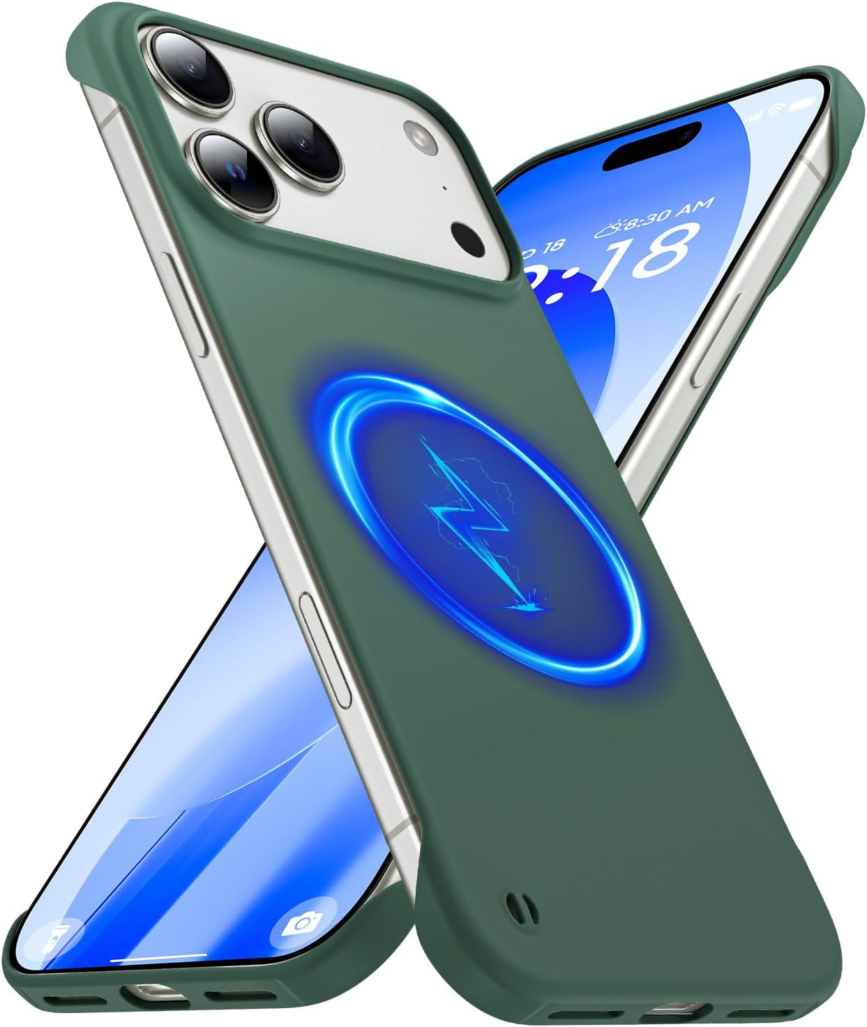 Magnetic Slim Case Fit for Iphone 17 Pro Max Phone Case 6.9"(2025) Ultra-Thin Lightweight Durable Frameless Matte Hard for Magsafe Cover Case with Pull Ring Shockproof Non Slip Rope-Black