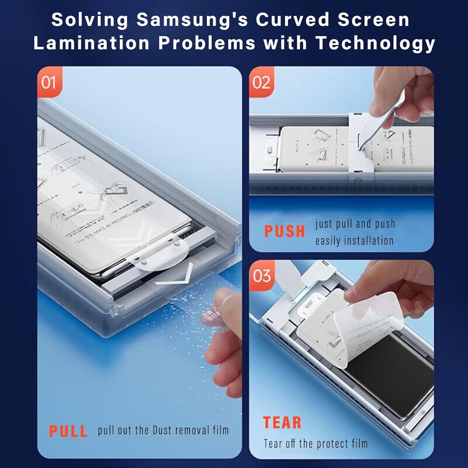 2Pack Screen Protector for Samsung Galaxy S23 Ultra/S22 Ultra, Auto-Alignment Kit,3-Second Installation, Bubble-Free & Self-Healing, 3D Curved Full Coverage & Scratch Resistant，Not Glass